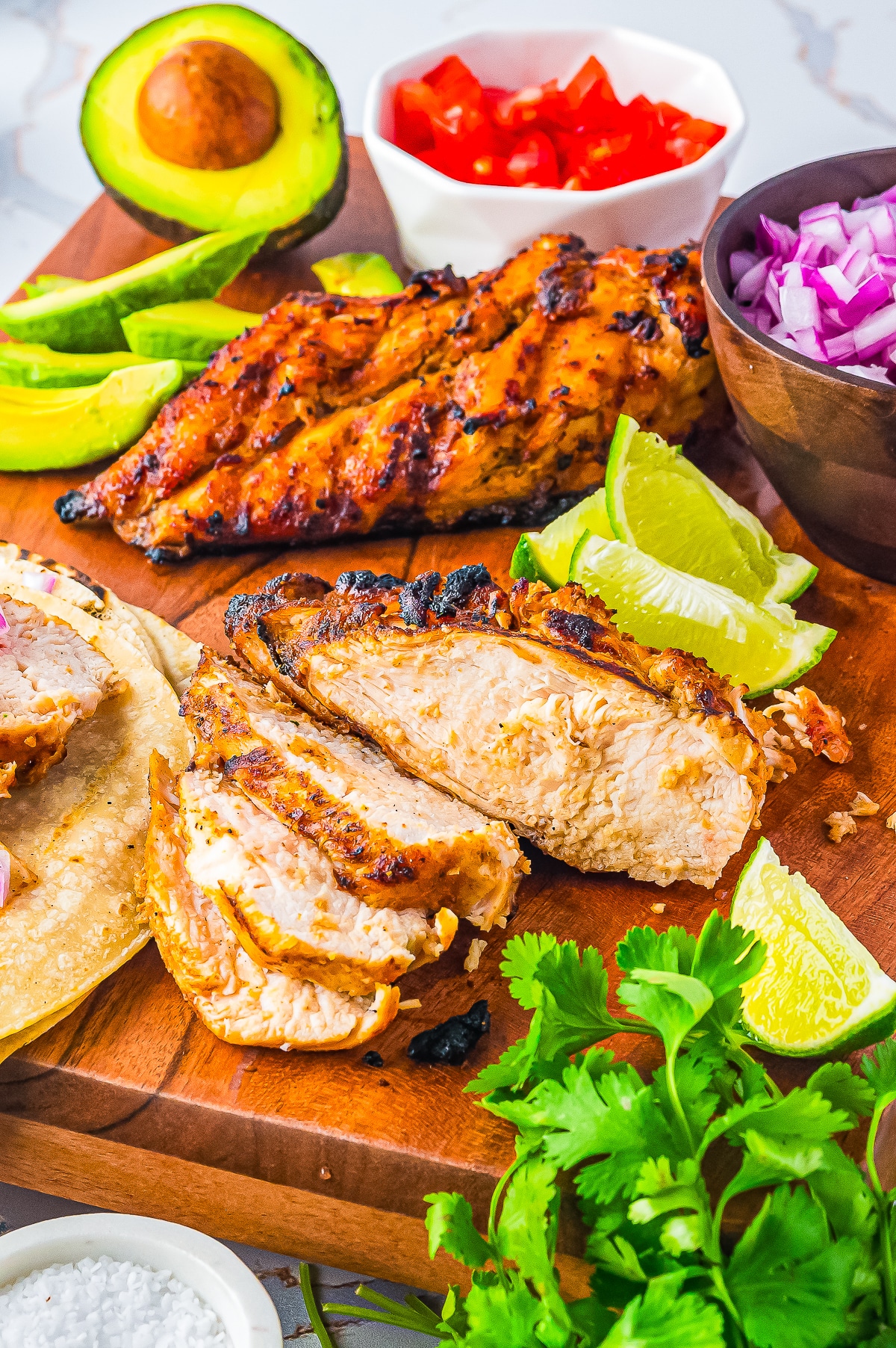 sliced chicken for Chicken Tacos