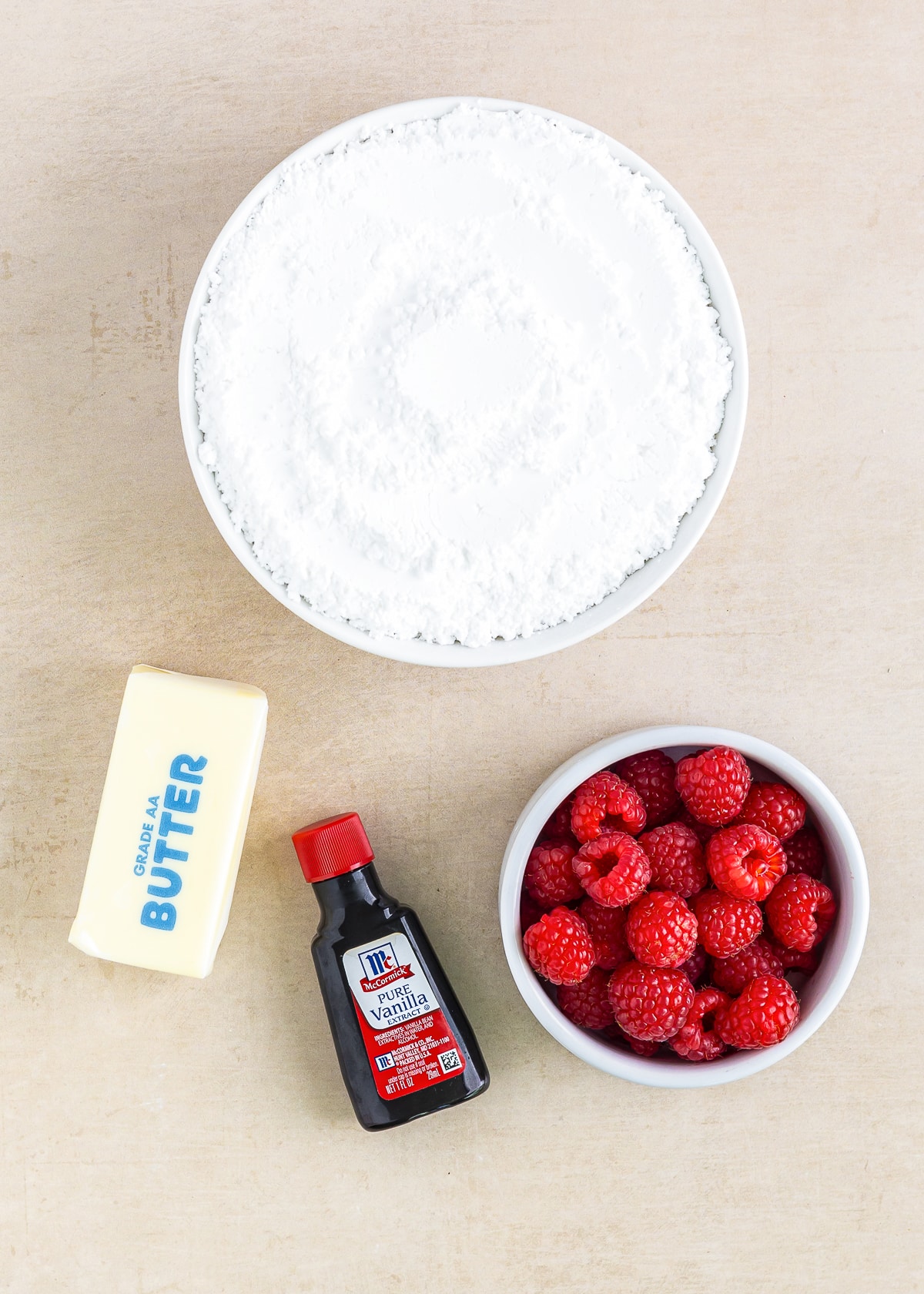 ingredients needed to make Raspberry Frosting