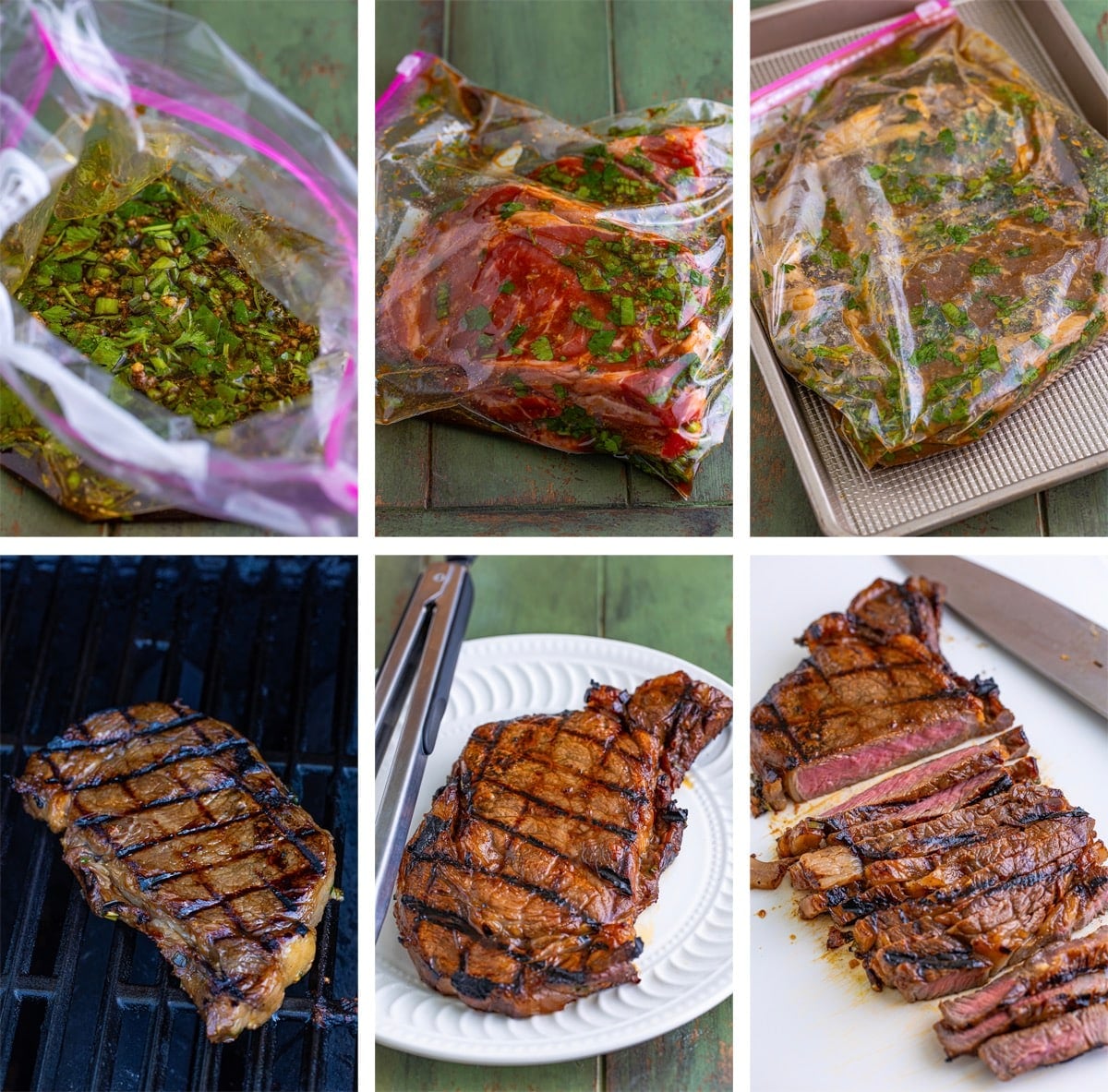 collage of images showing how to make Carne Asada Tacos Recipe