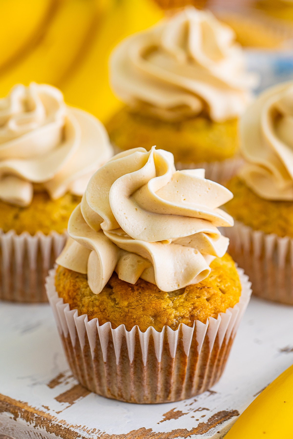 up close image of Banana Cupcakes