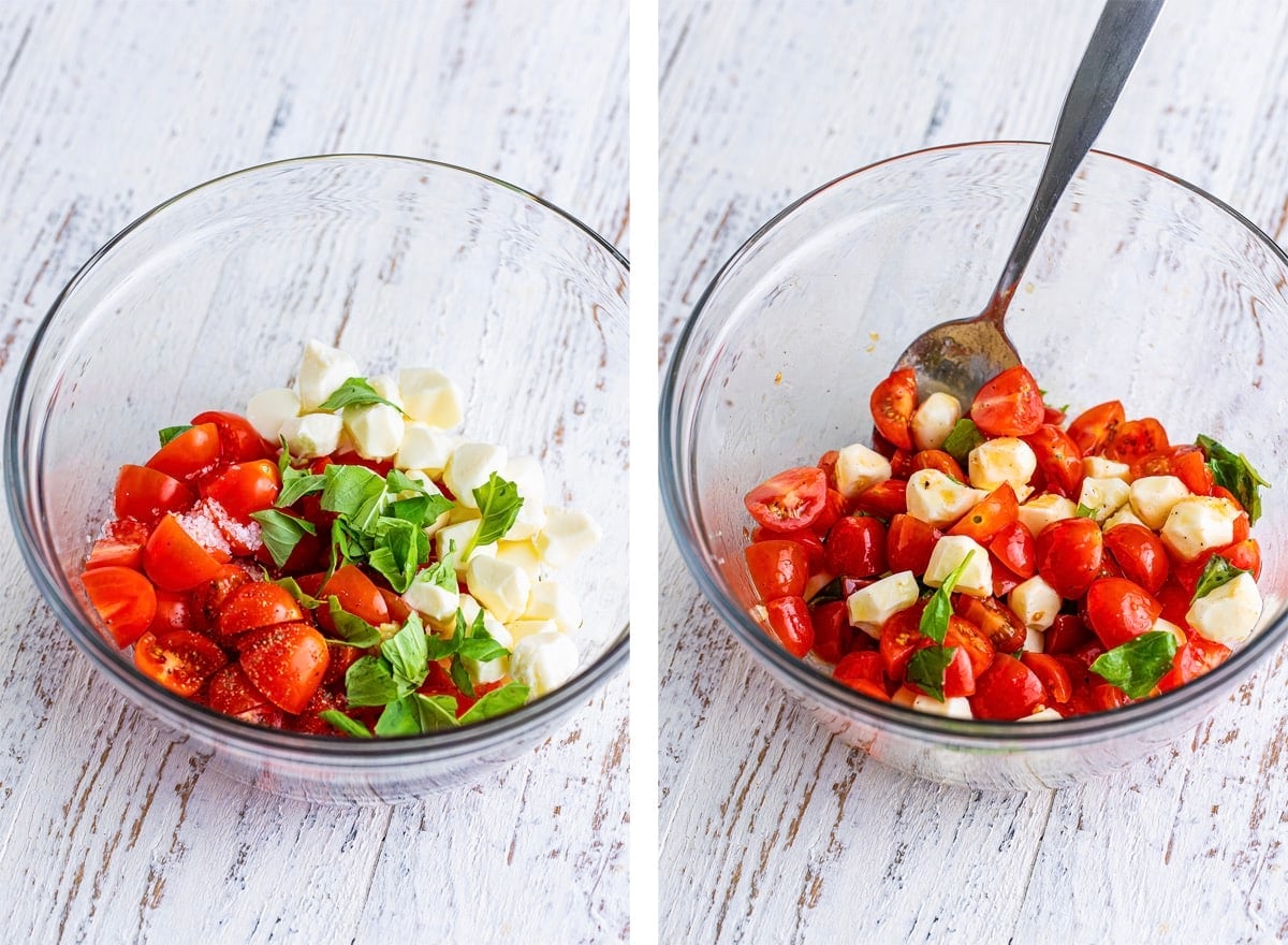 how to make the caprese topping for Sous Vide Chicken Recipe