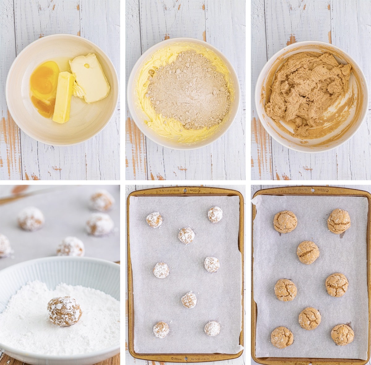 collage of images showing how to make Gooey Butter Cookies