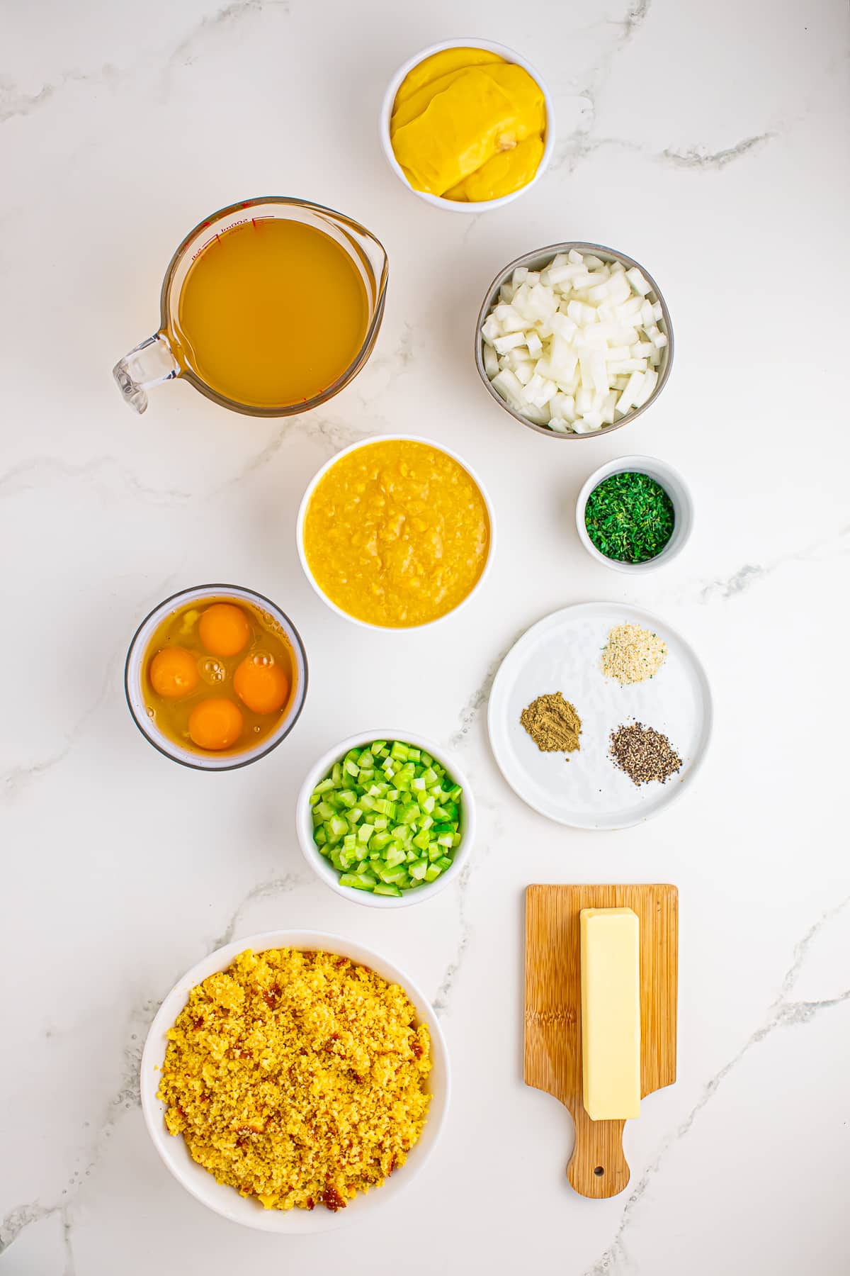 ingredients needed to make Cornbread Dressing