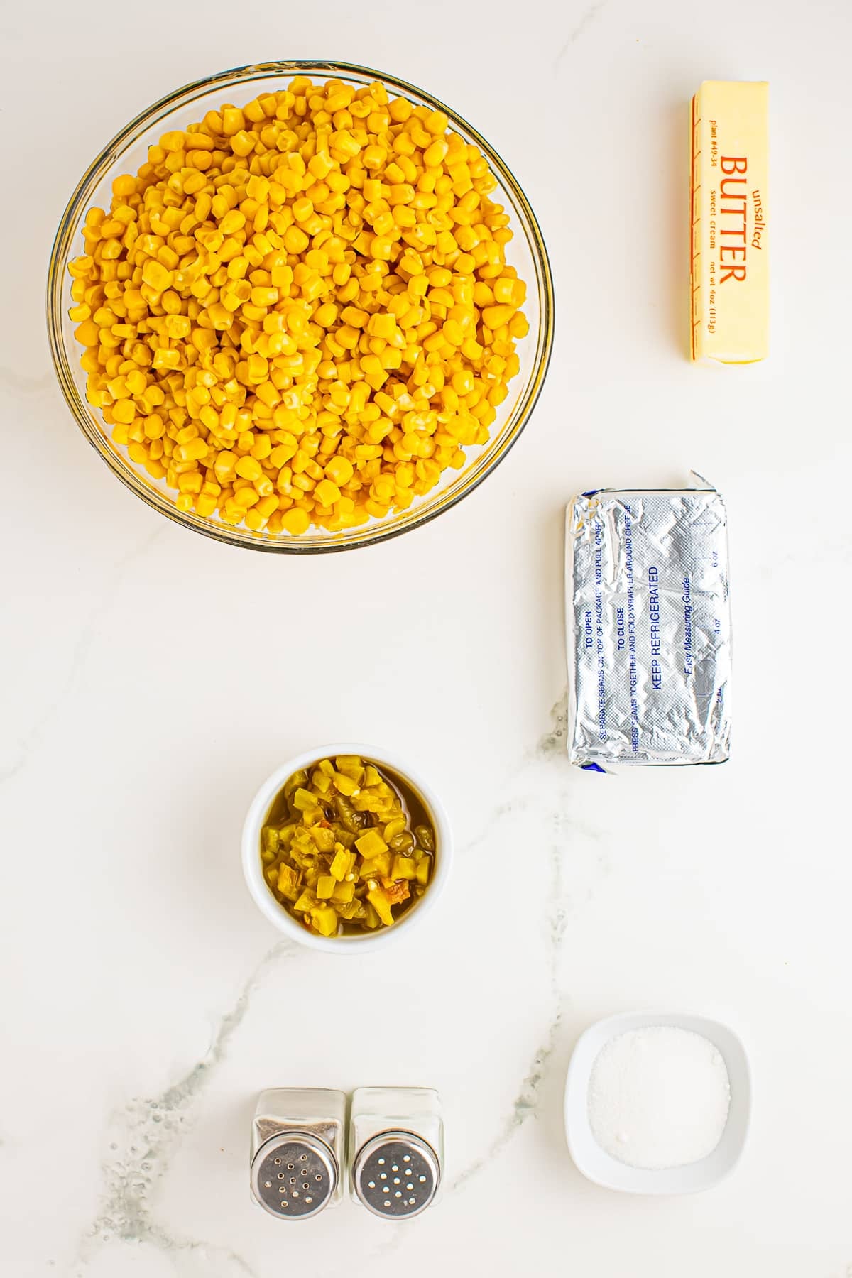 ingredients needed to make Slow Cooker Creamed Corn
