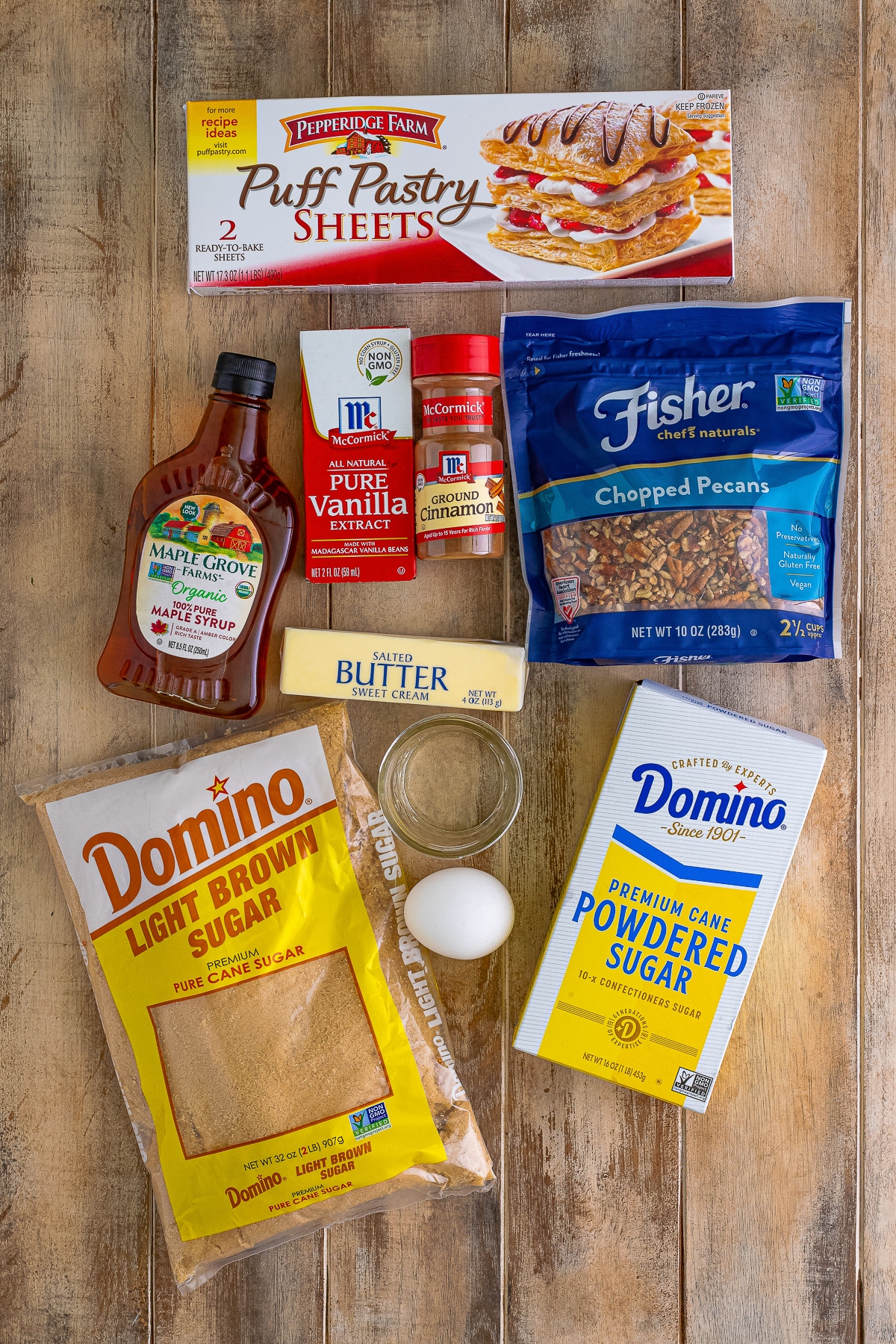 ingredients needed to make Pecan Pastry