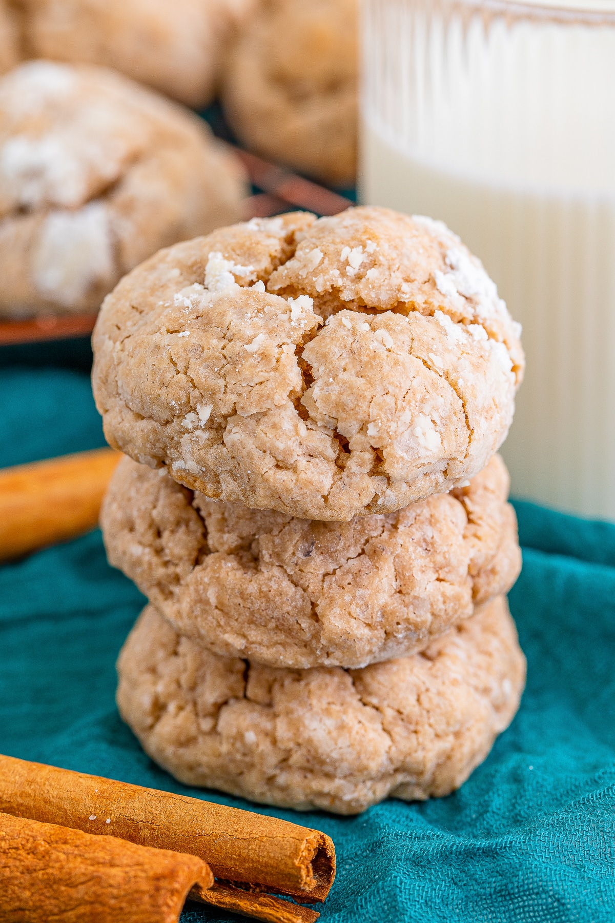 3 Gooey Butter Cookies stacked on top of each other