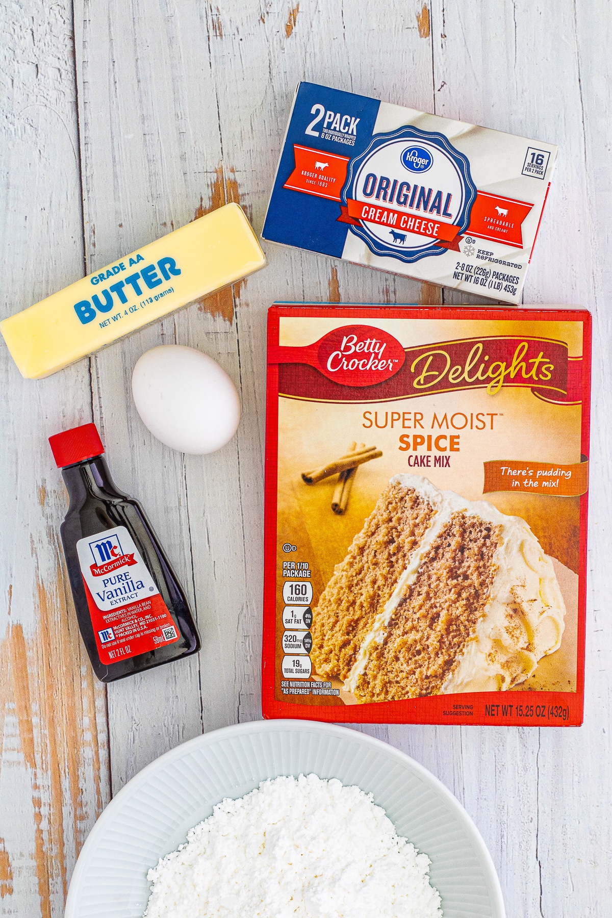 ingredients needed to make Gooey Butter Cookies