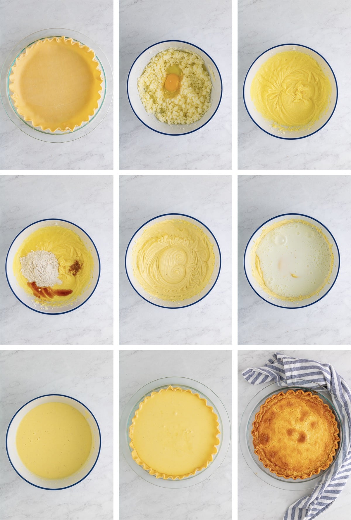 collage of images showing how to make Buttermilk Pie