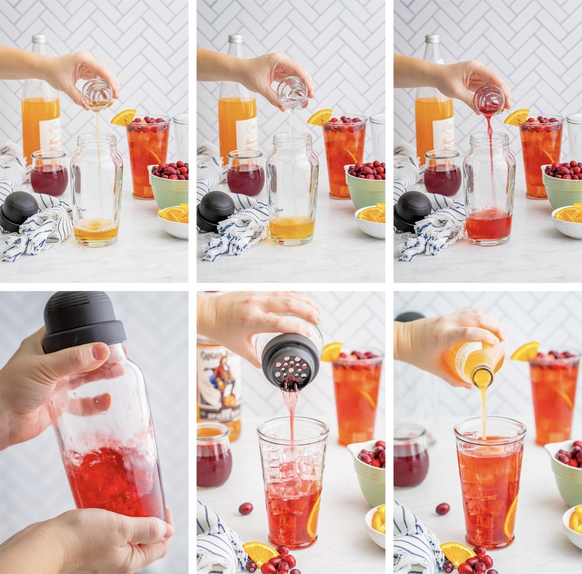 collage of images showing how to make Rum Punch