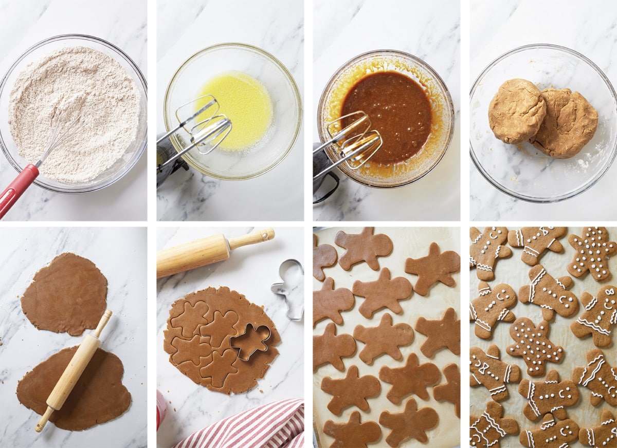 collage of images showing how to make Gingerbread Men Recipe