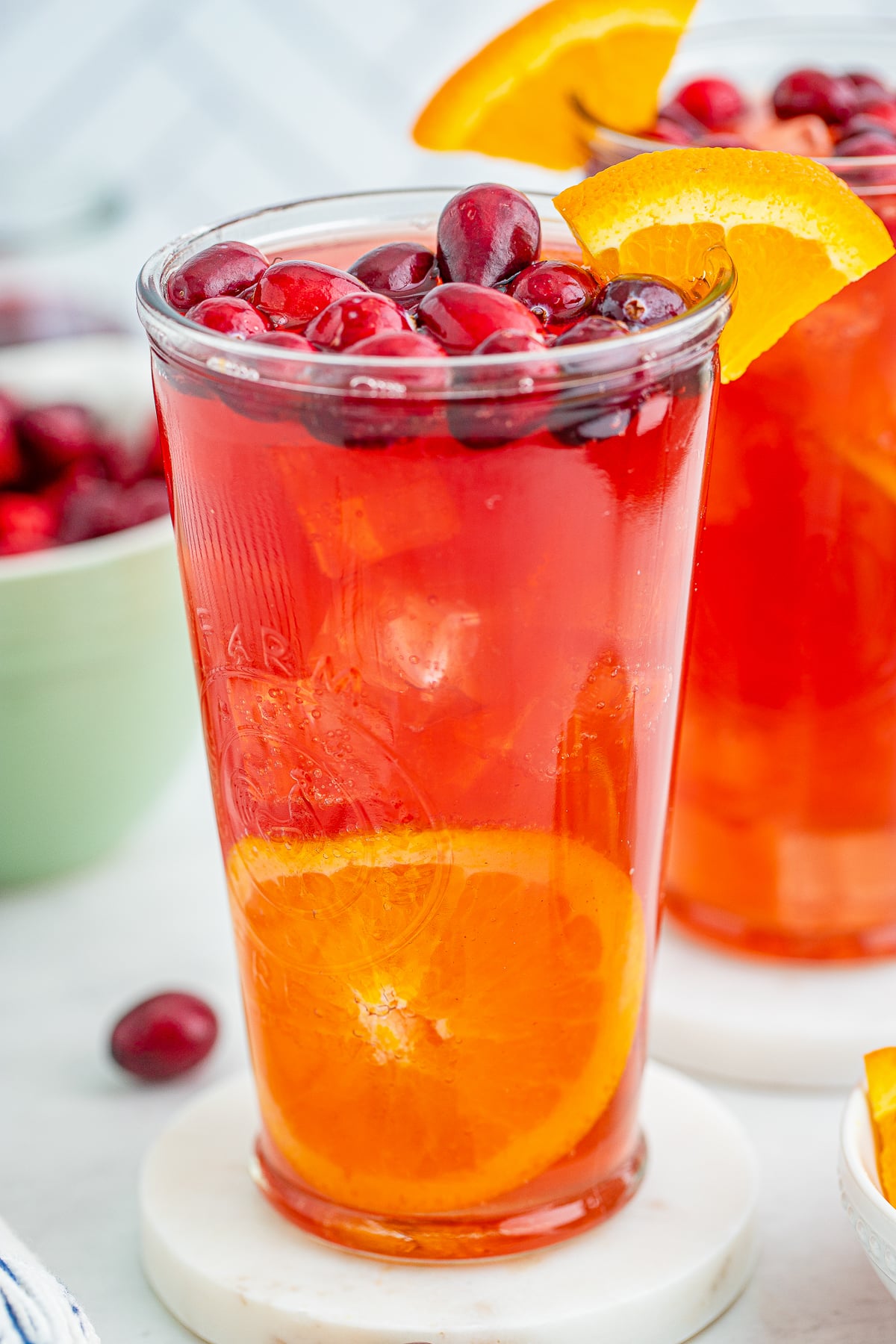 up close image of Rum Punch in glasses