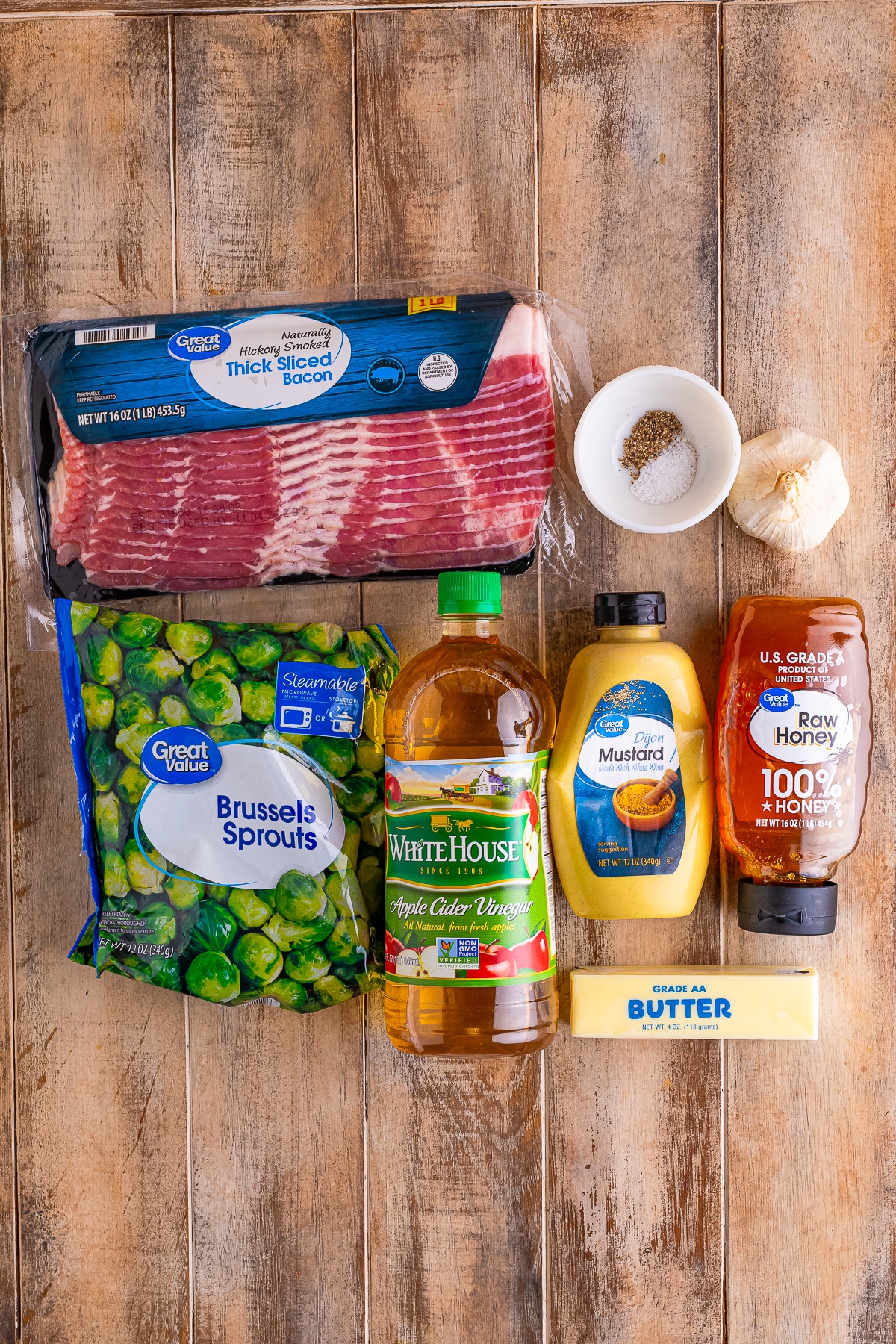 ingredients needed to make Brussel Sprouts with Bacon