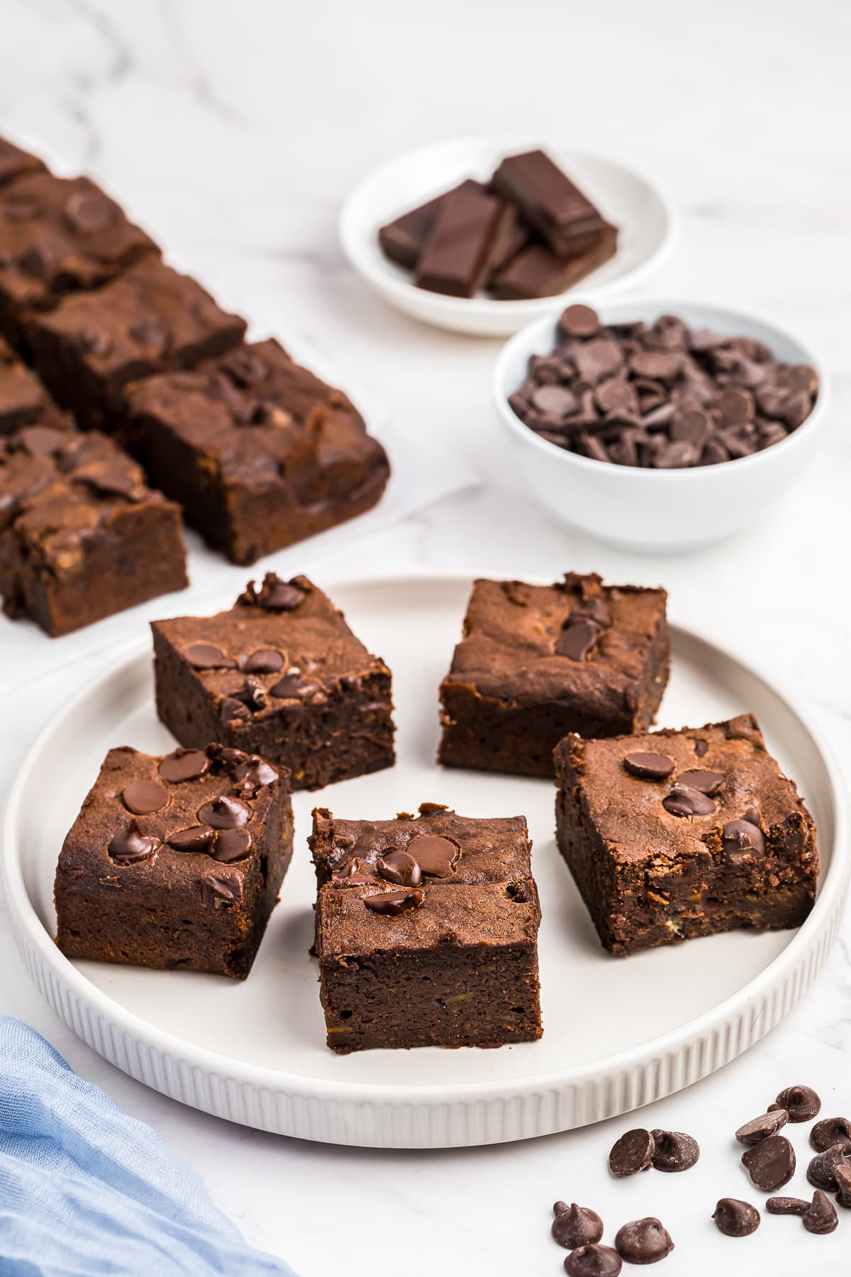 Sweet Potato Brownies served on a white plate