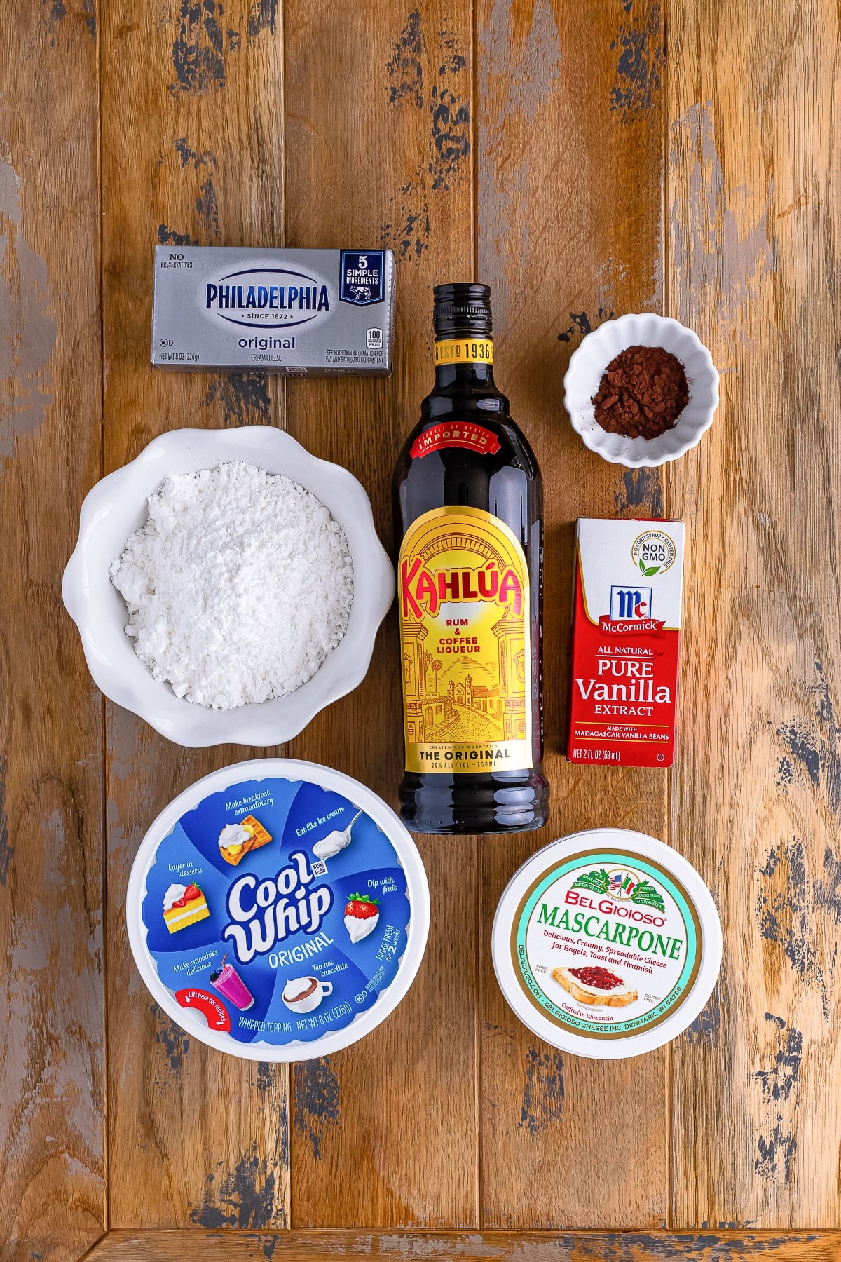 ingredients needed to make Tiramisu Dip
