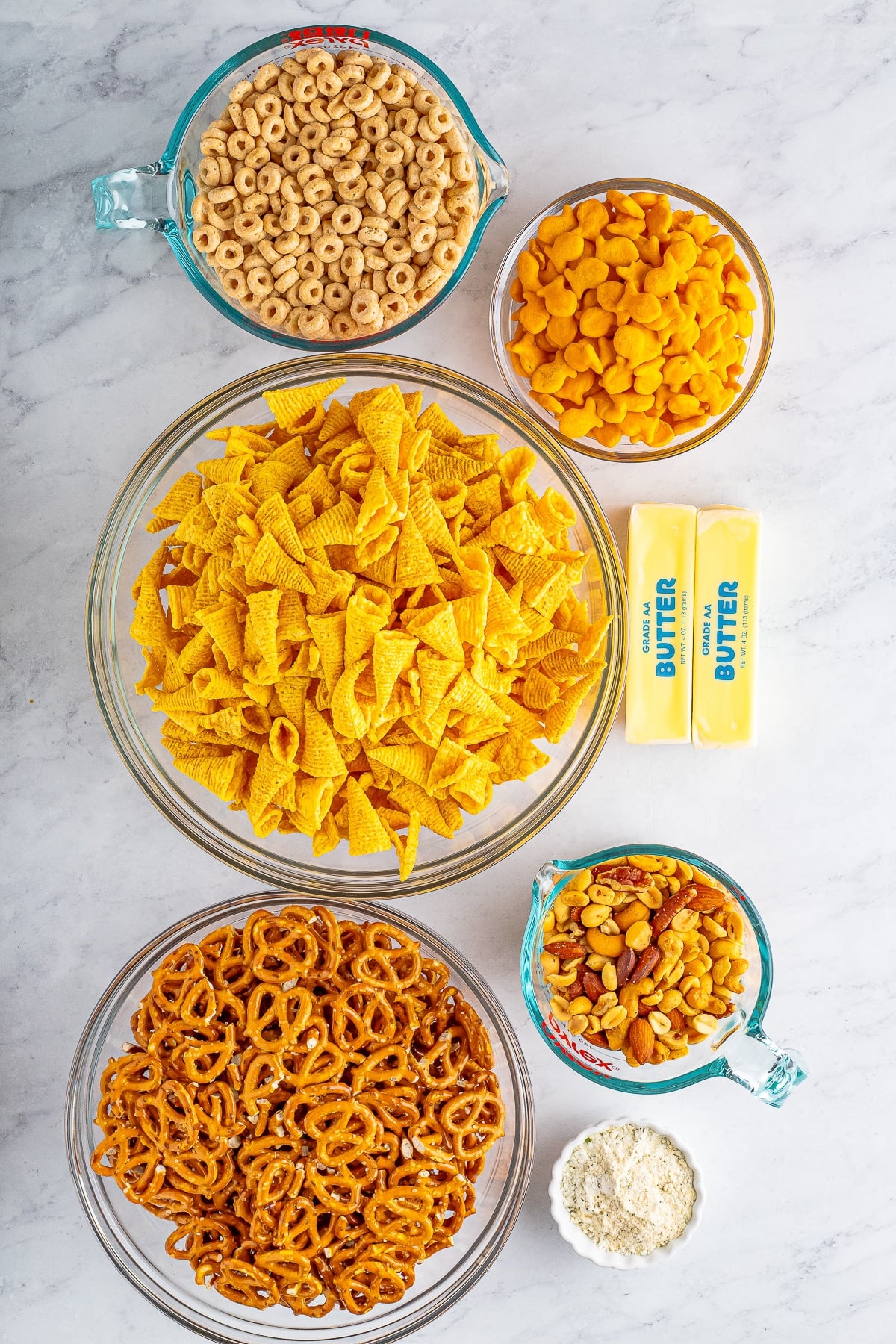 ingredients needed to make Snack Mix