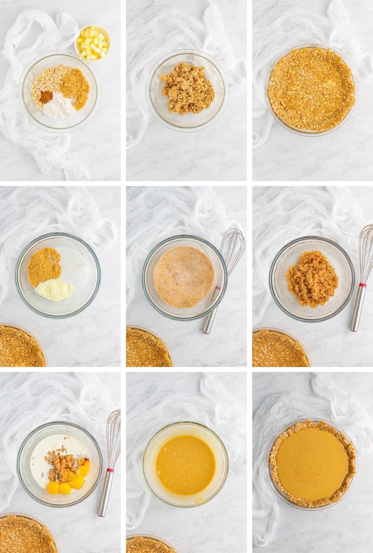 collage of images showing how to make Crack Pie