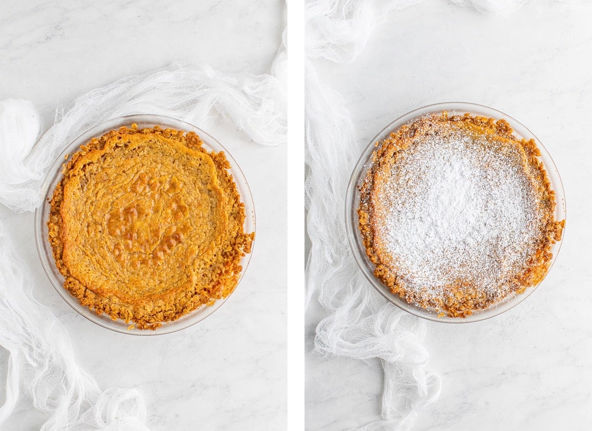 collage of images showing the final steps on how to make Crack Pie