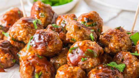 Oven Honey BBQ Meatballs Appetizer Recipe - This Silly Girl's Kitchen