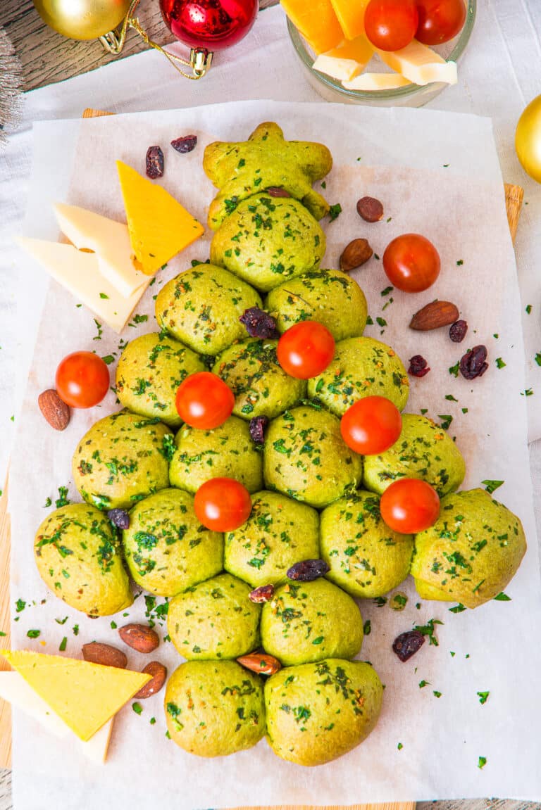 Christmas Tree Pull Apart Bread (From Scratch Recipe)