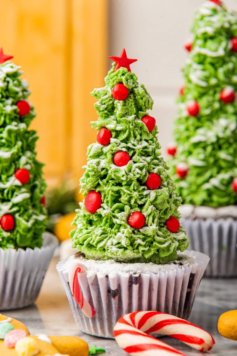Christmas Tree Christmas Cupcakes (From Scratch Recipe)