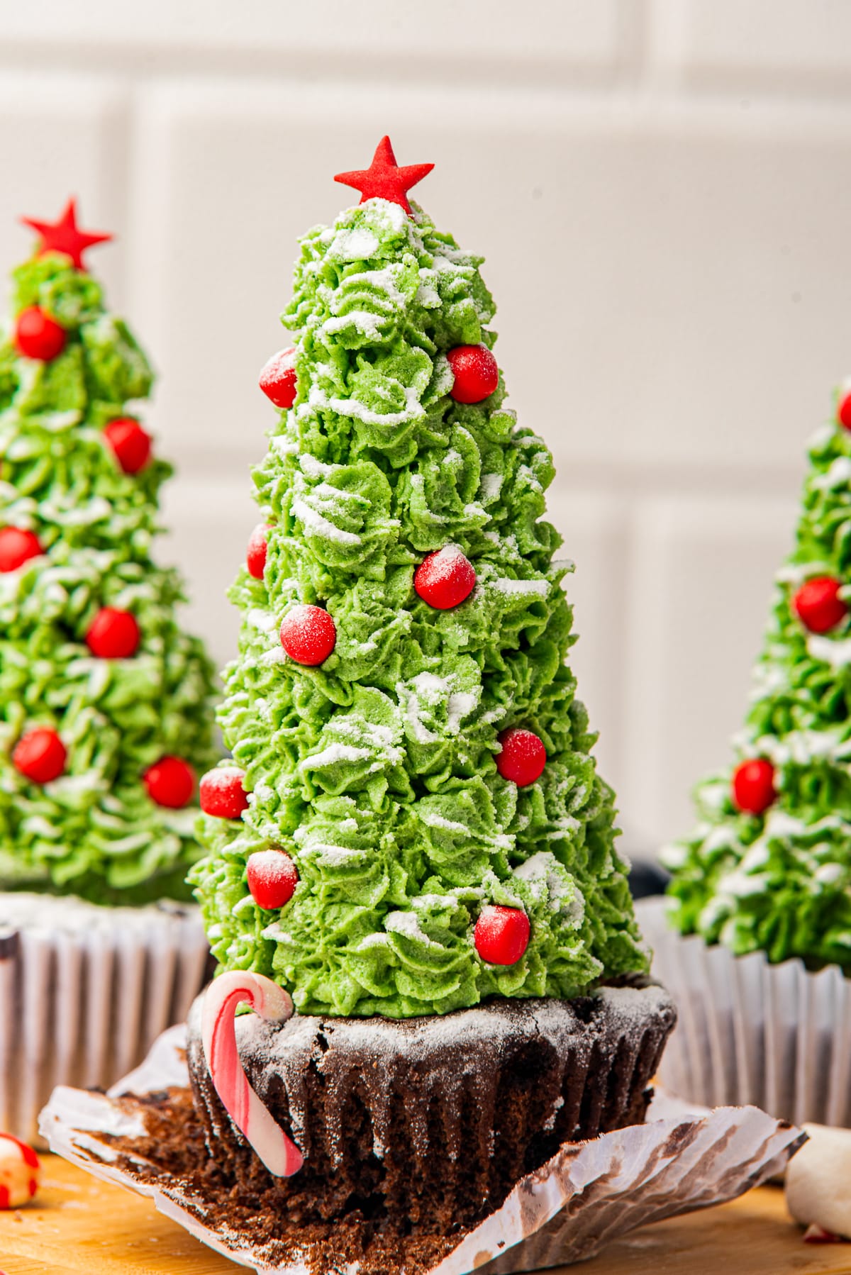 Christmas cupcakes with the paper taken off