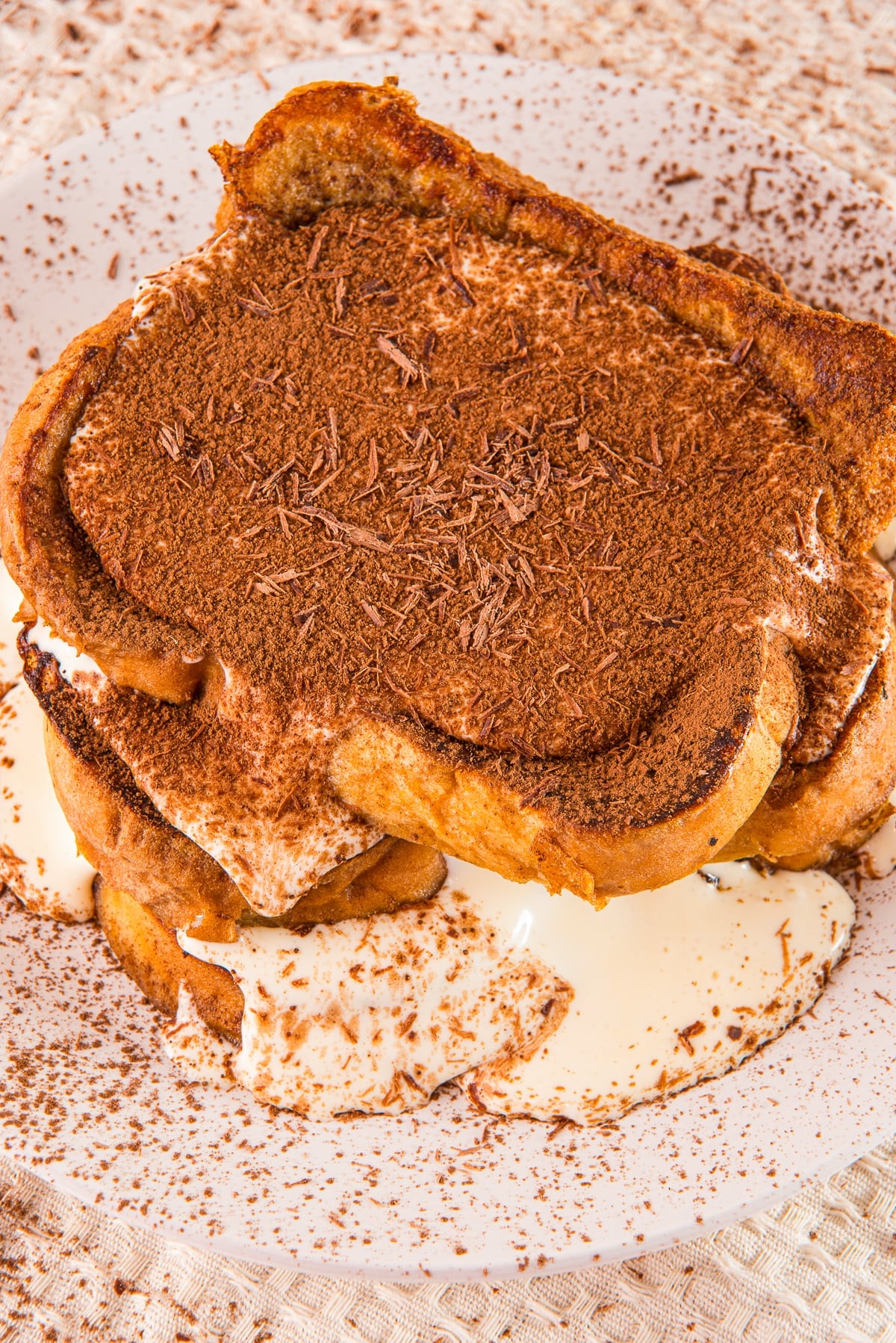 overhead up close image of Tiramisu French Toast