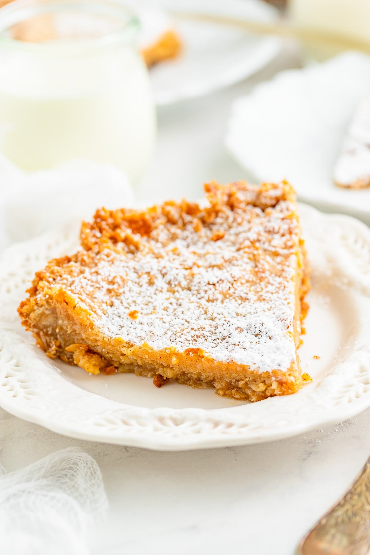 a slice of Crack Pie on a plate