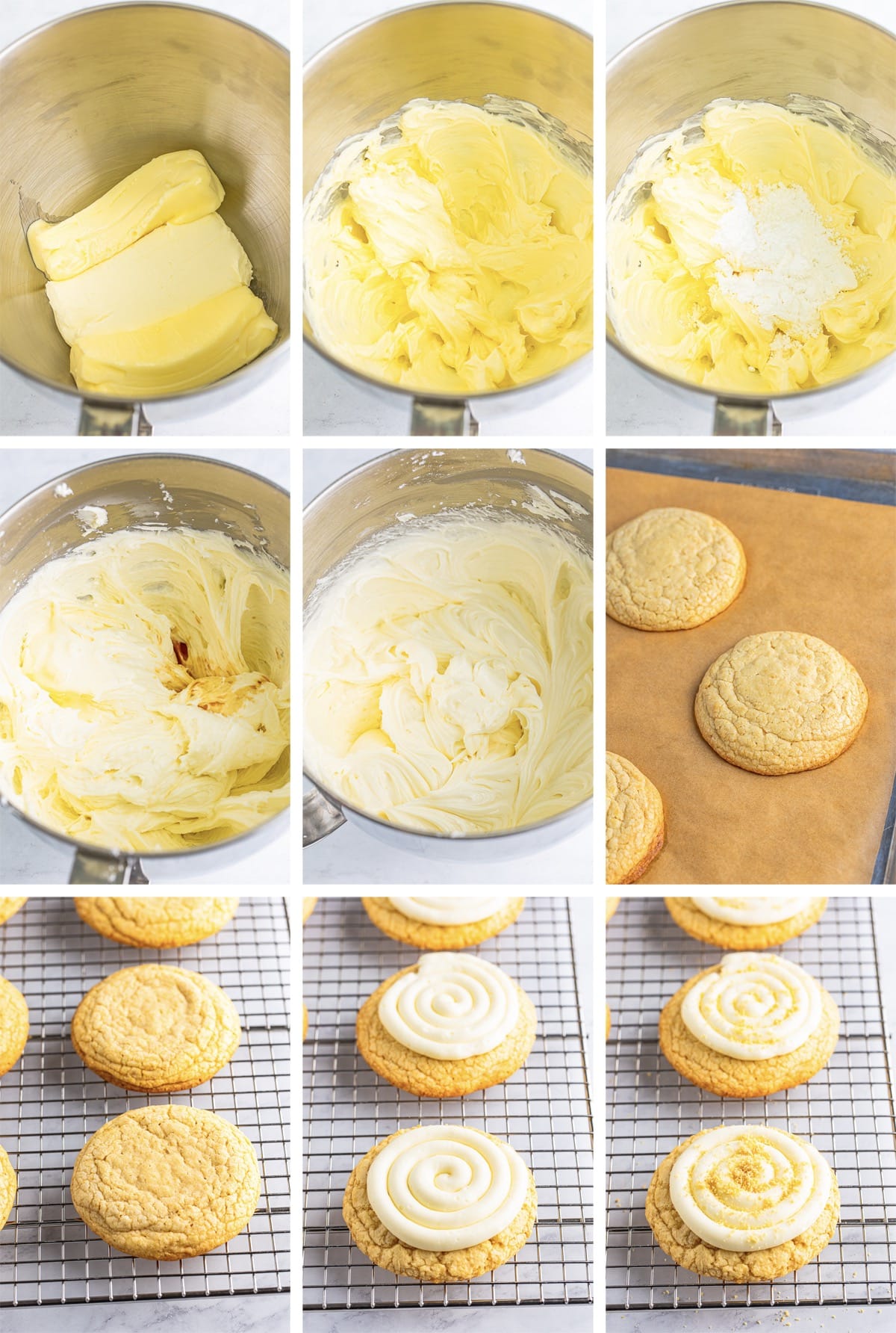 collage of images showing how to make the last steps for Golden Oreo Cookies