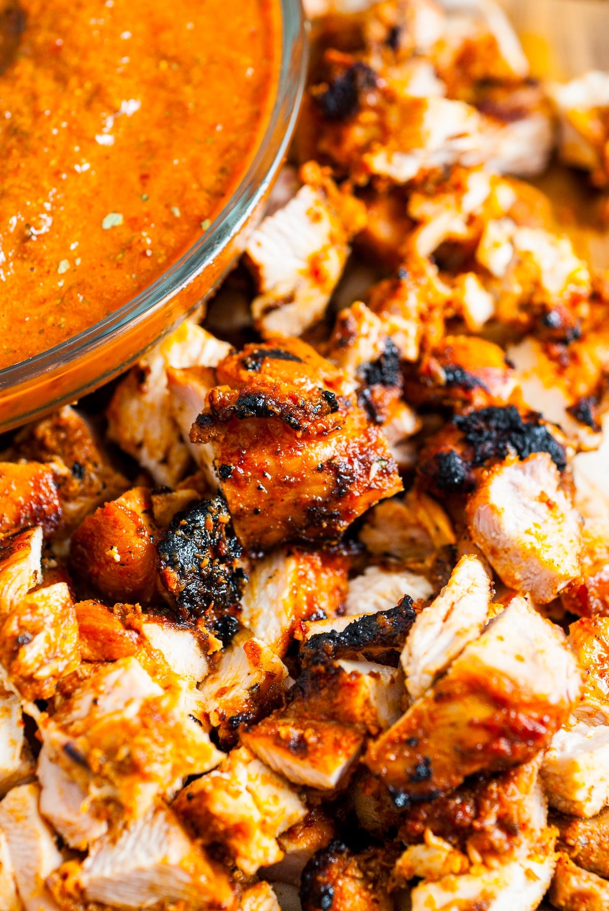 chopped up Chipotle Chicken Recipe ready for a bowl