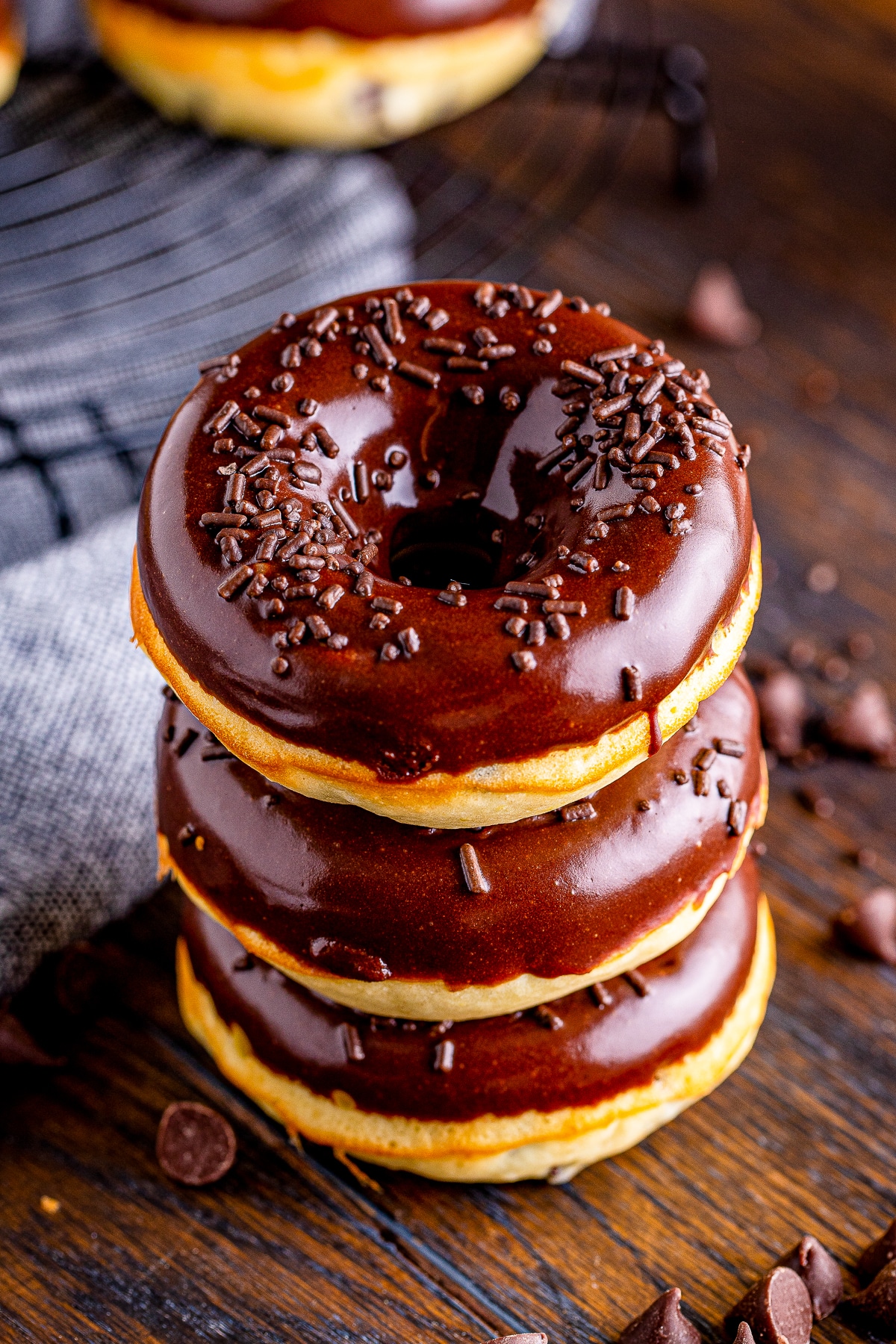 three Cake Donuts stacked