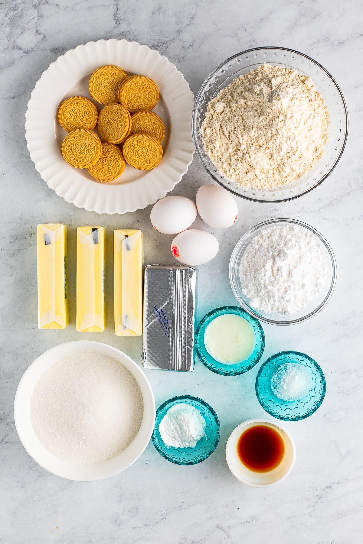 ingredients needed to make Golden Oreo Cookies