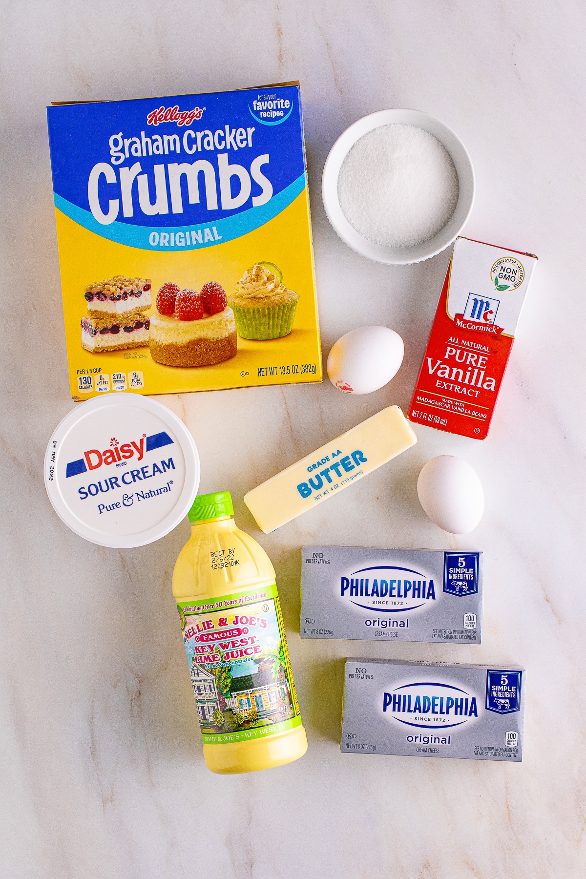 ingredients needed to make Mini Cheesecakes