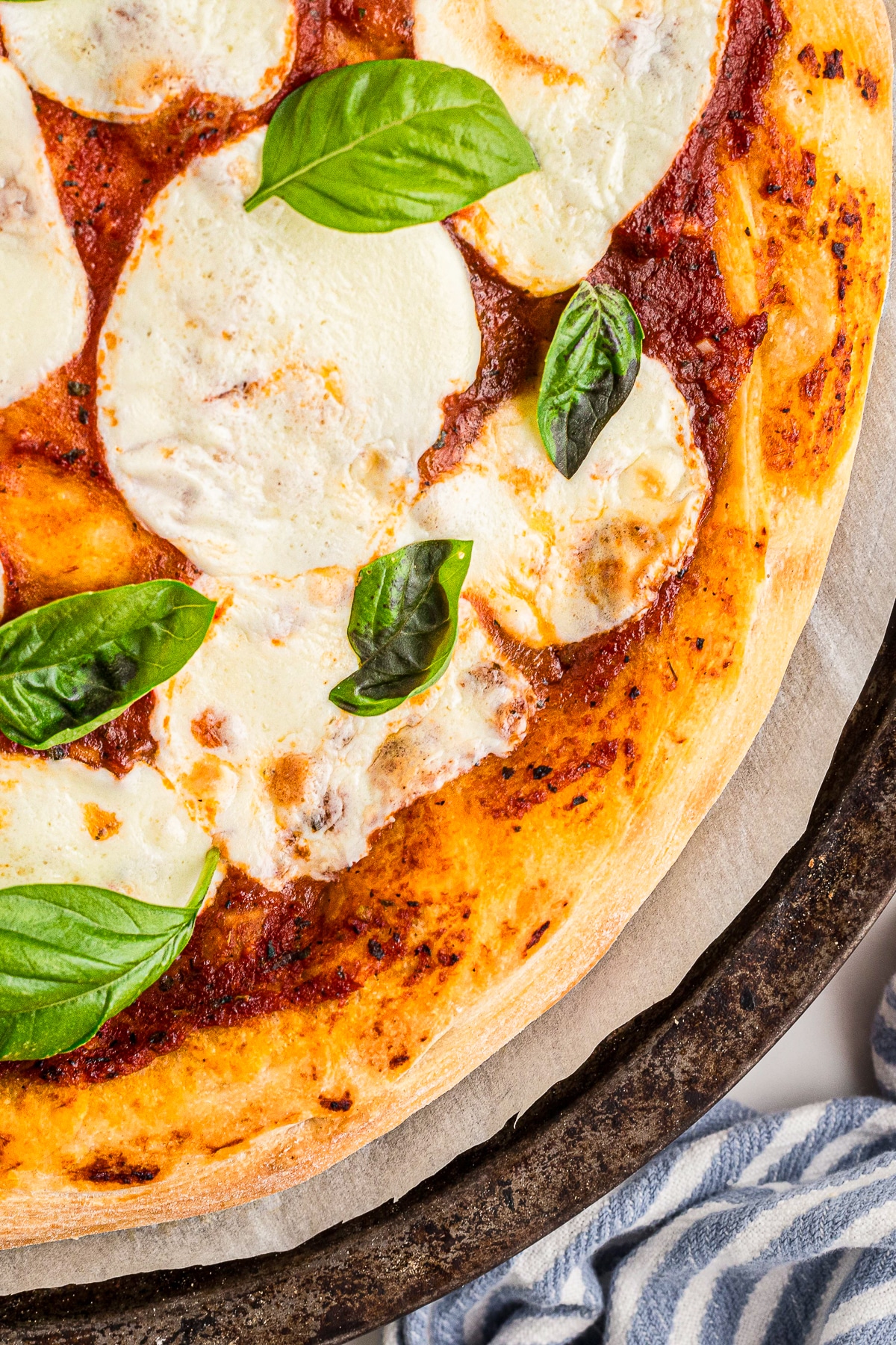 up close over head image of finished Neapolitan Pizza Dough Recipe