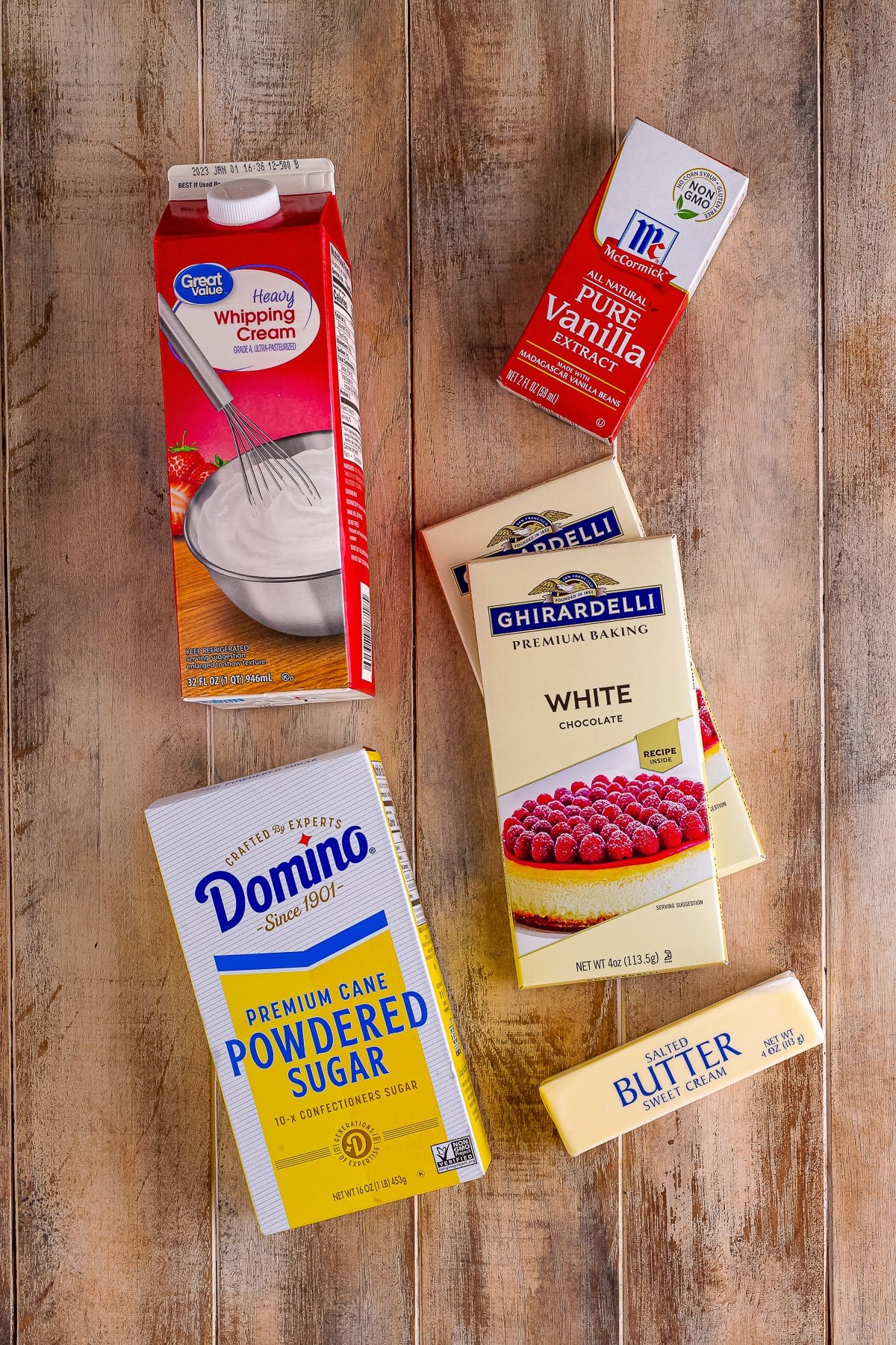 ingredients needed to make White Chocolate Mousse