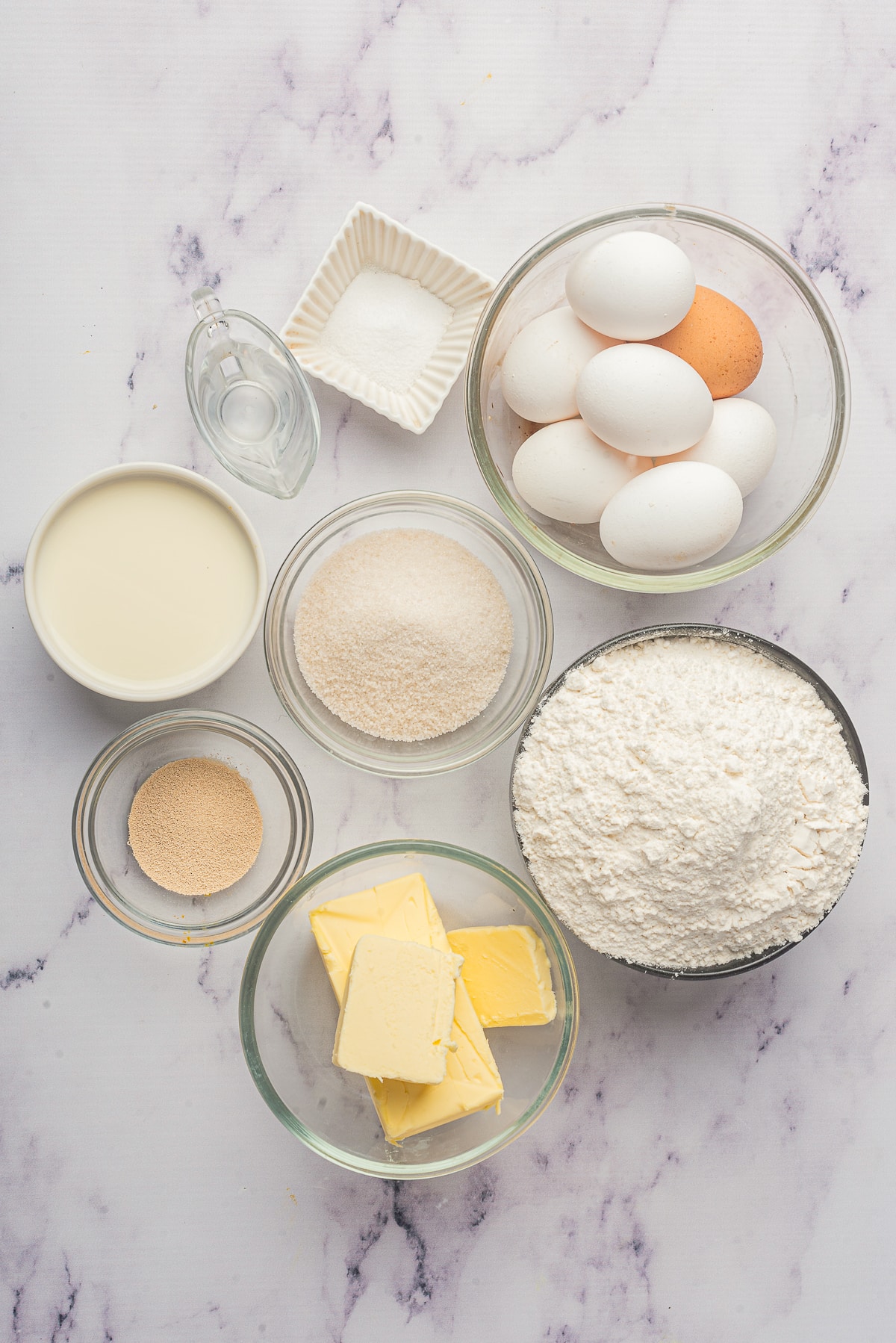 ingredients needed to make Brioche bread