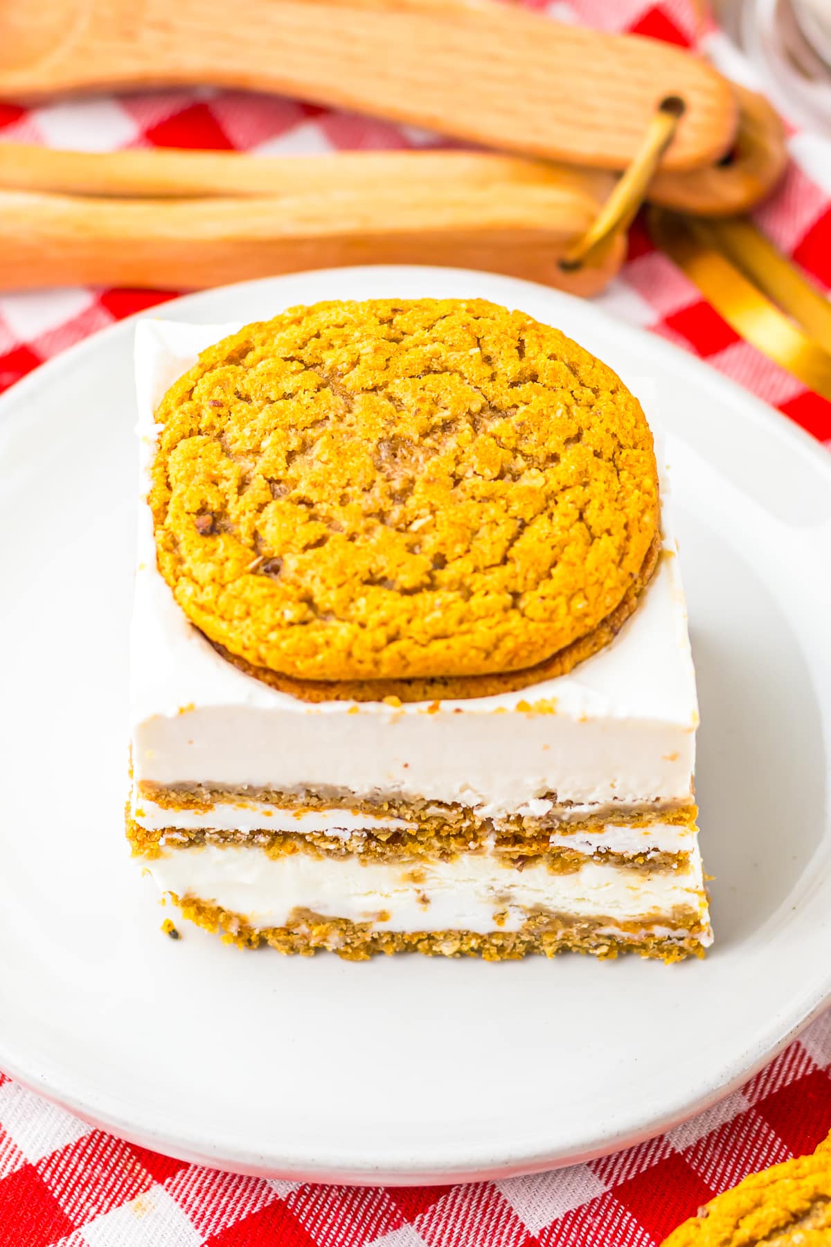 overhead image of Ice Cream Bars on a white plate