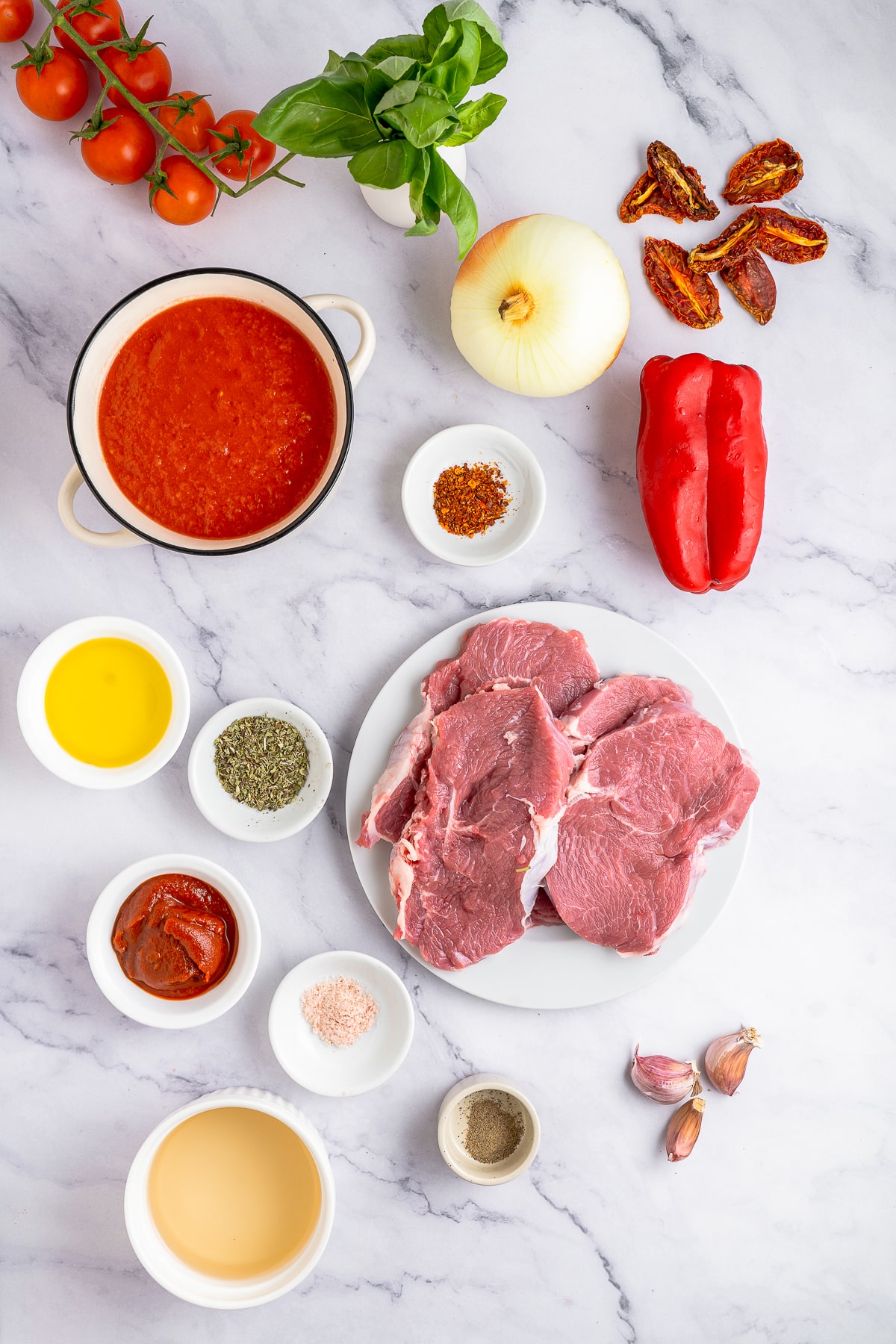 ingredients needed to make Steak Pizzaiola