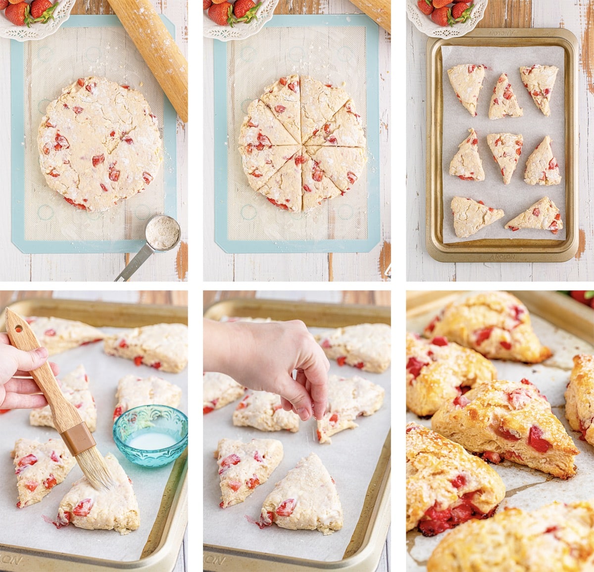 how to shape and bake Strawberry Scones