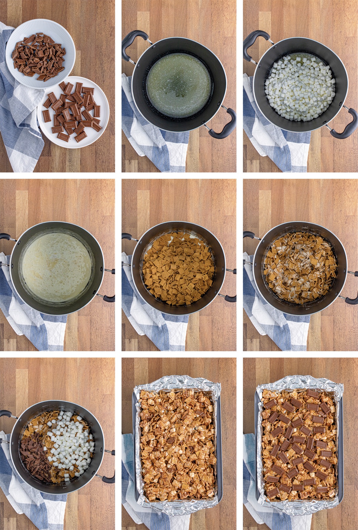 collage of images showing how to make Cereal Treats