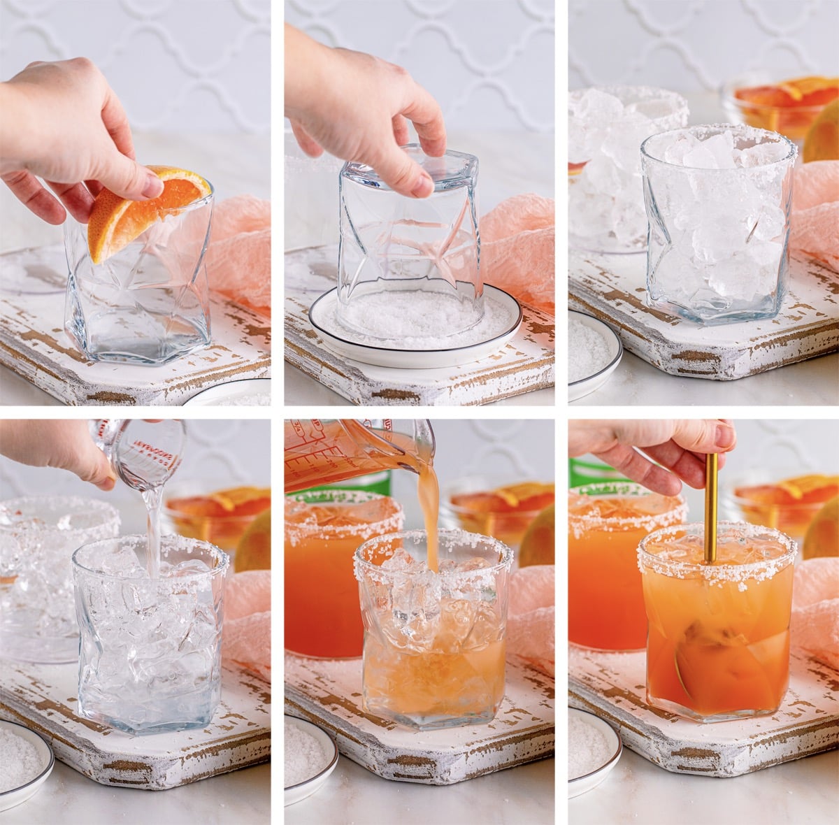 collage of images showing how to make salty dog