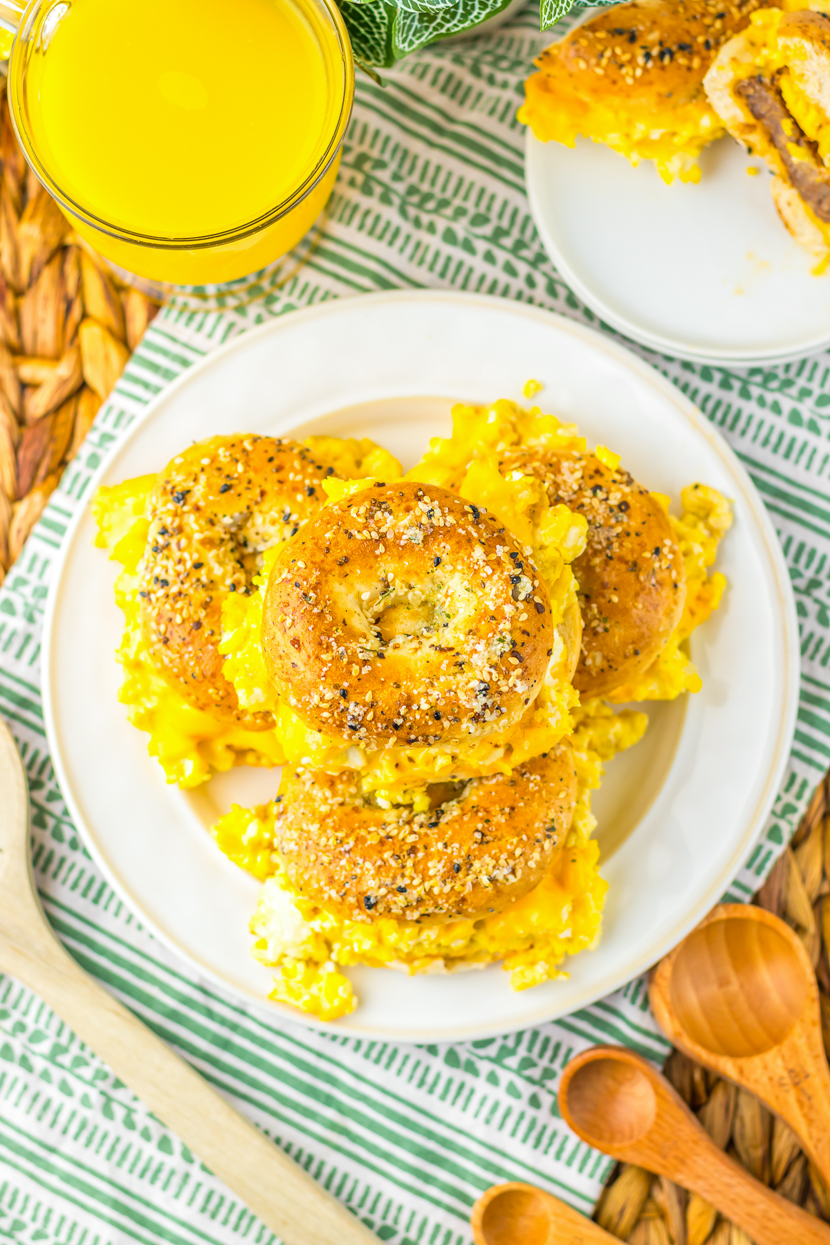 overhead image of Breakfast Sliders on a plate