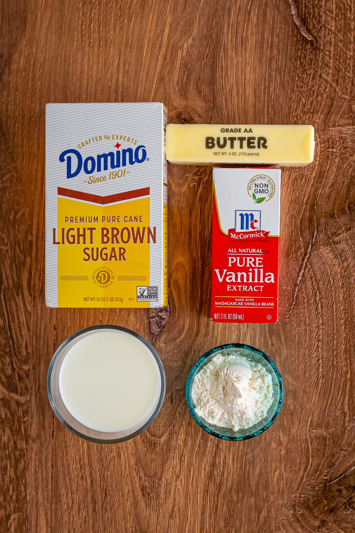 ingredients needed to make Brown Sugar Frosting