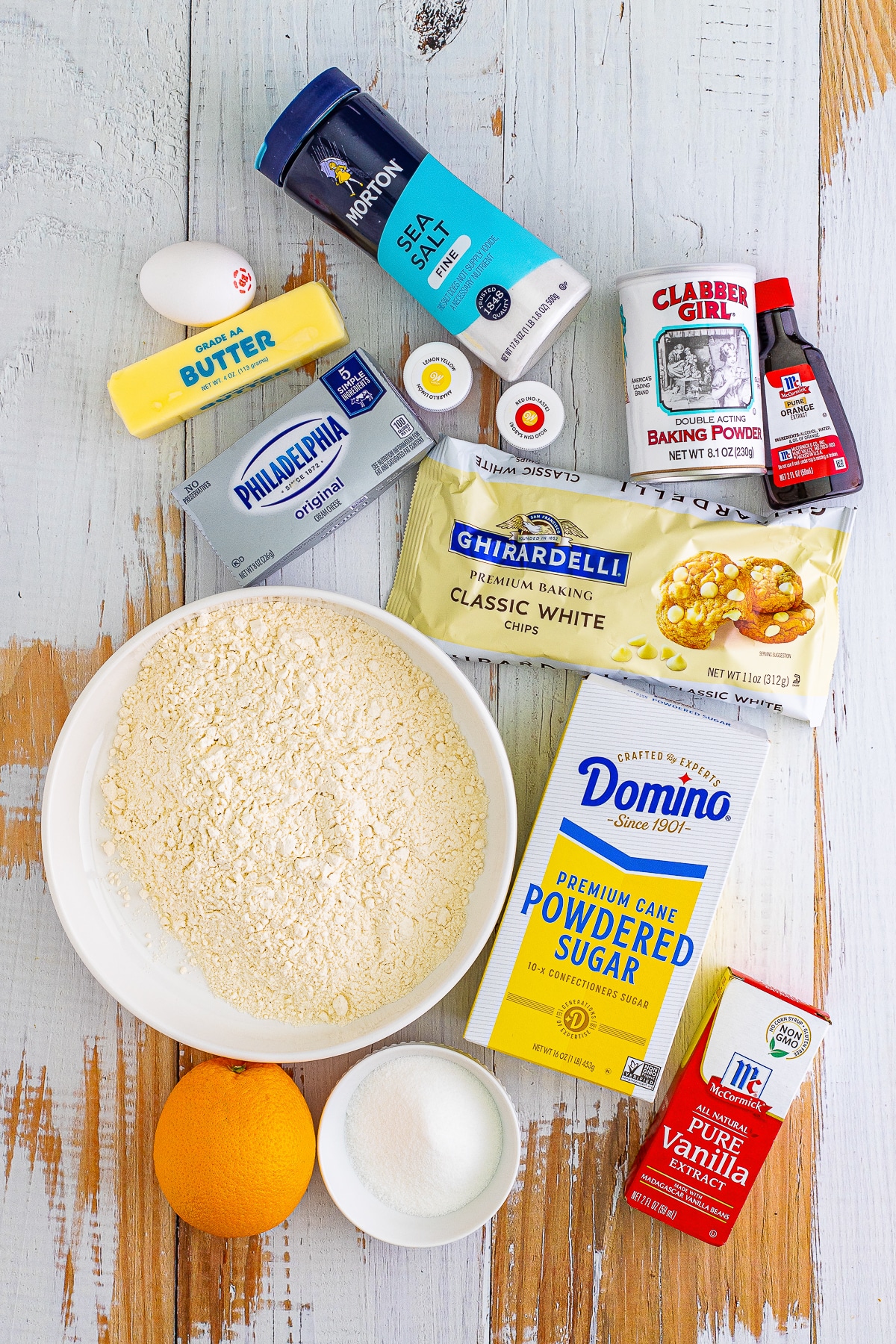 ingredients needed to make Orange Creamsicle Cookies