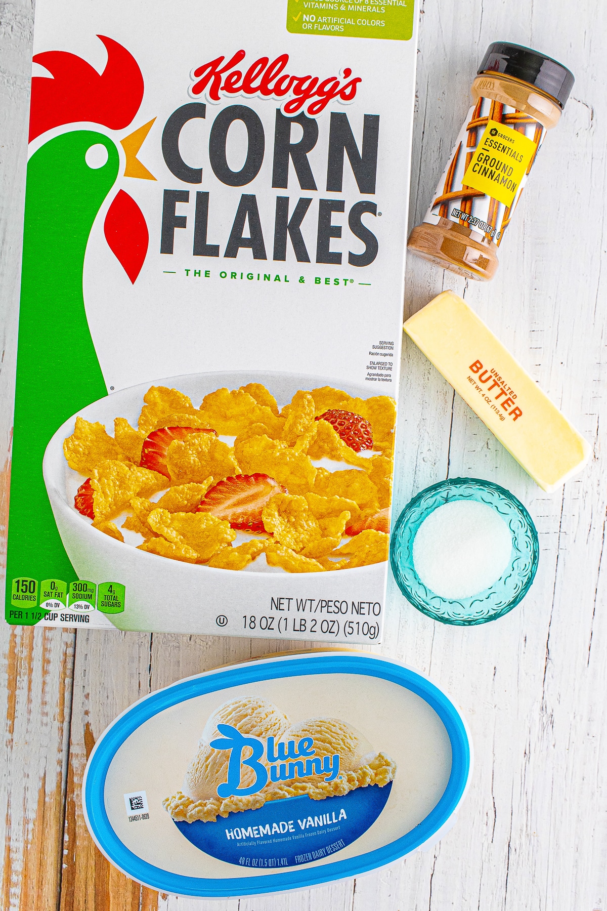 ingredients needed to make fried ice cream