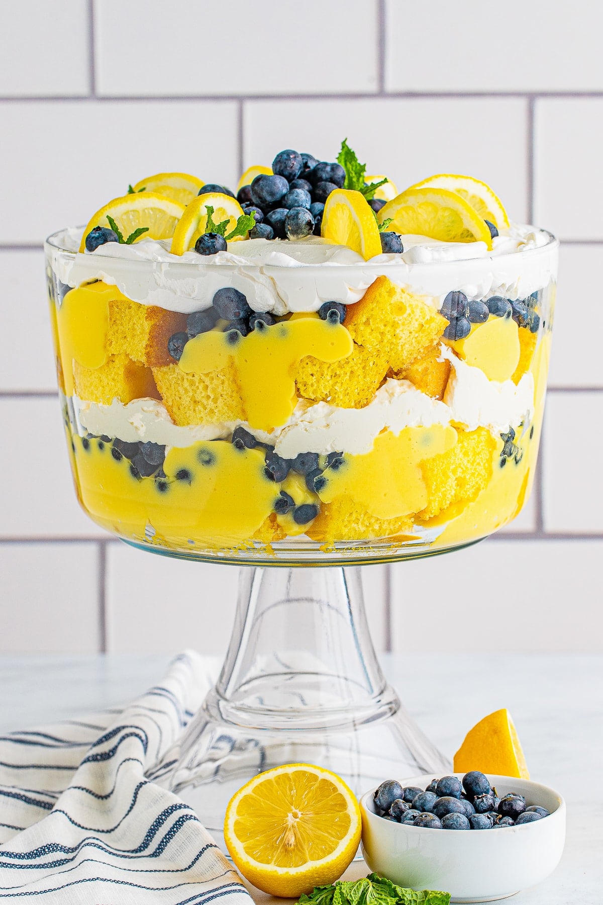 finished Blueberry Trifle, straight on image