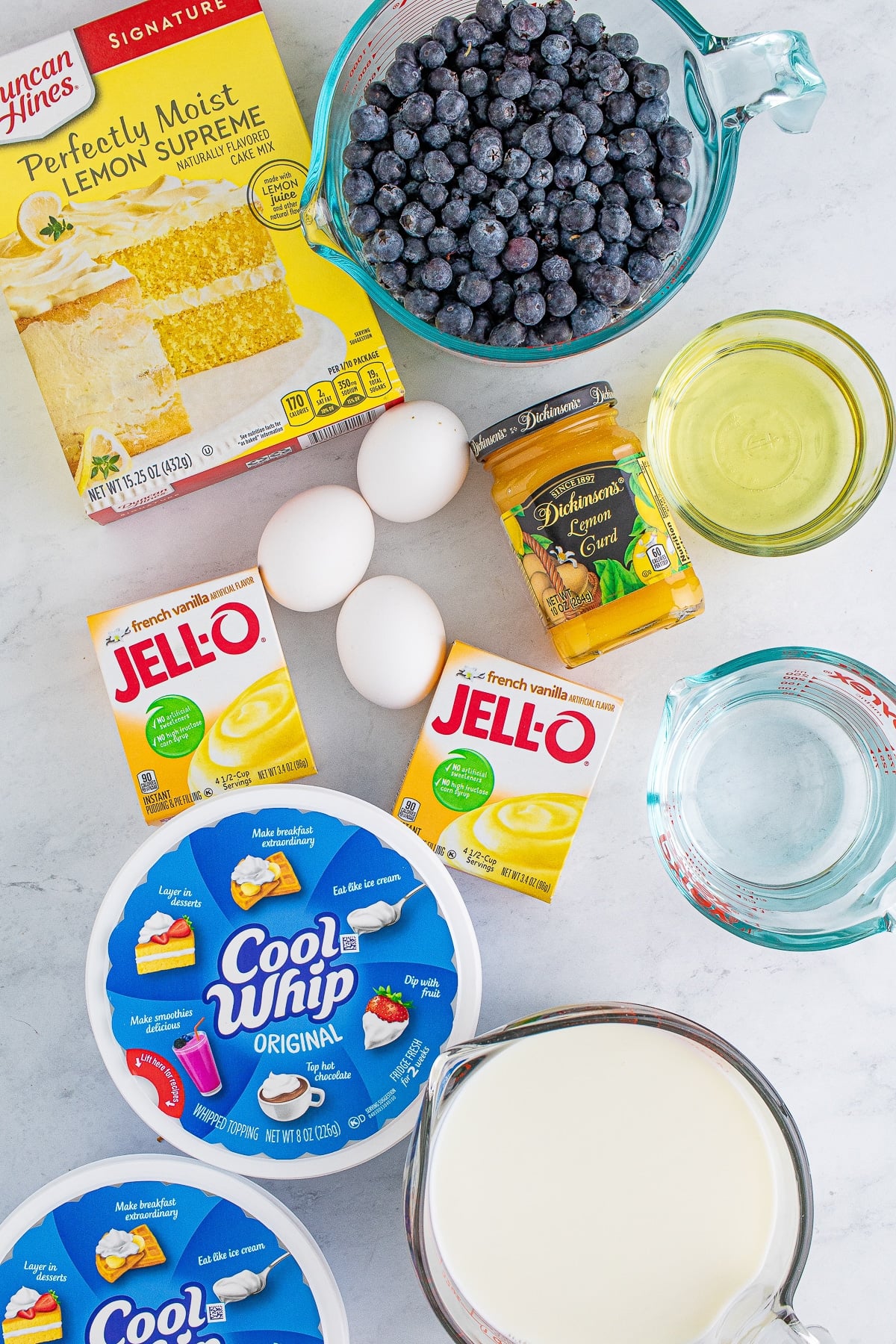 ingredients needed to make Blueberry Trifle