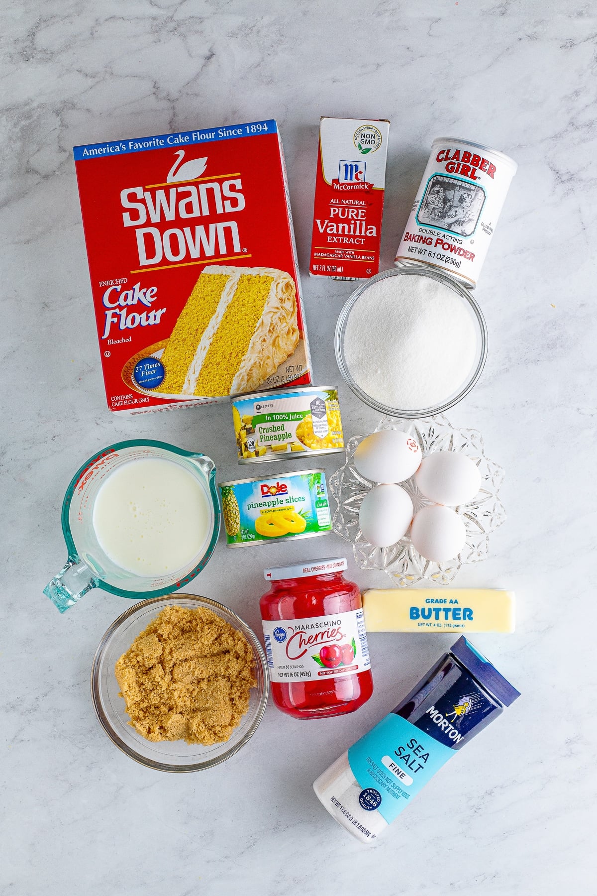 ingredients needed to make Mini Pineapple Upside Down Cakes