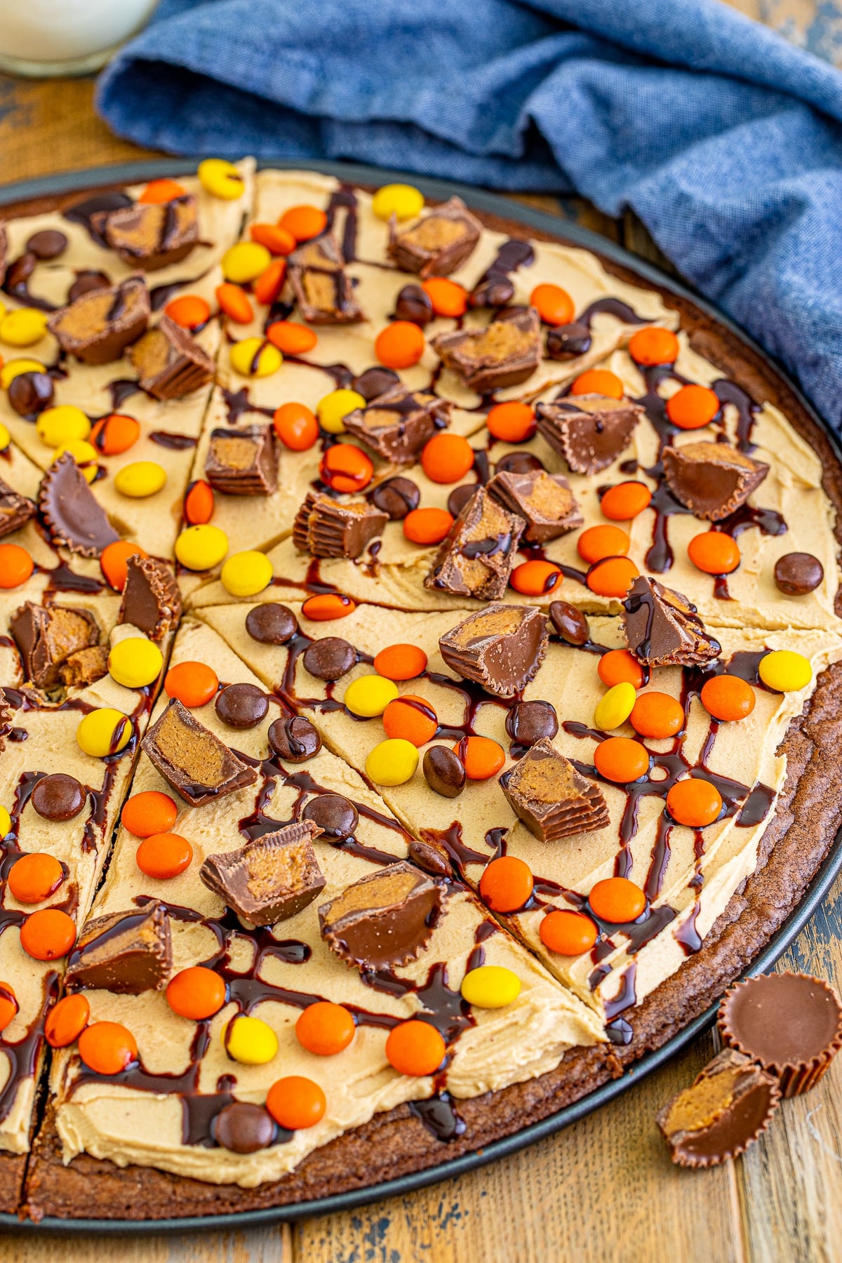 finished Dessert Pizza cut into slices