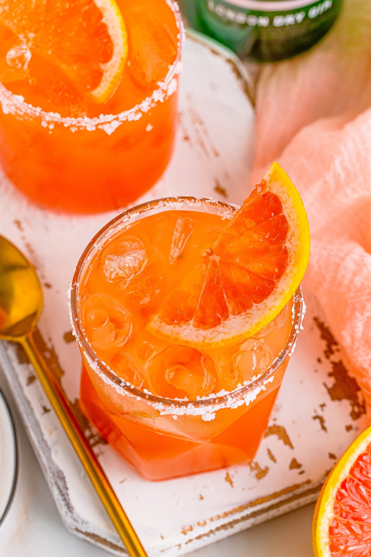 overhead image of salty dog in glass