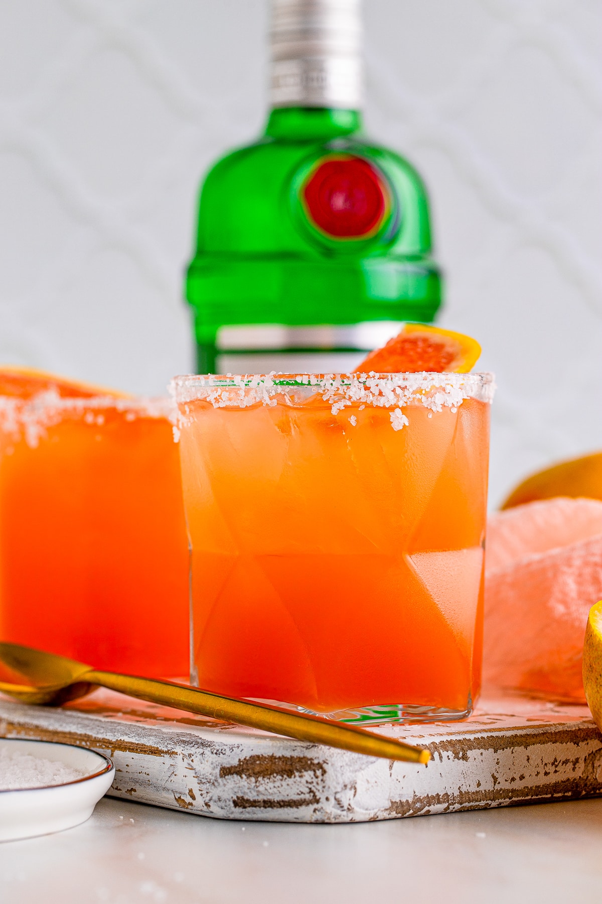 straight on image of salty dog in a glass